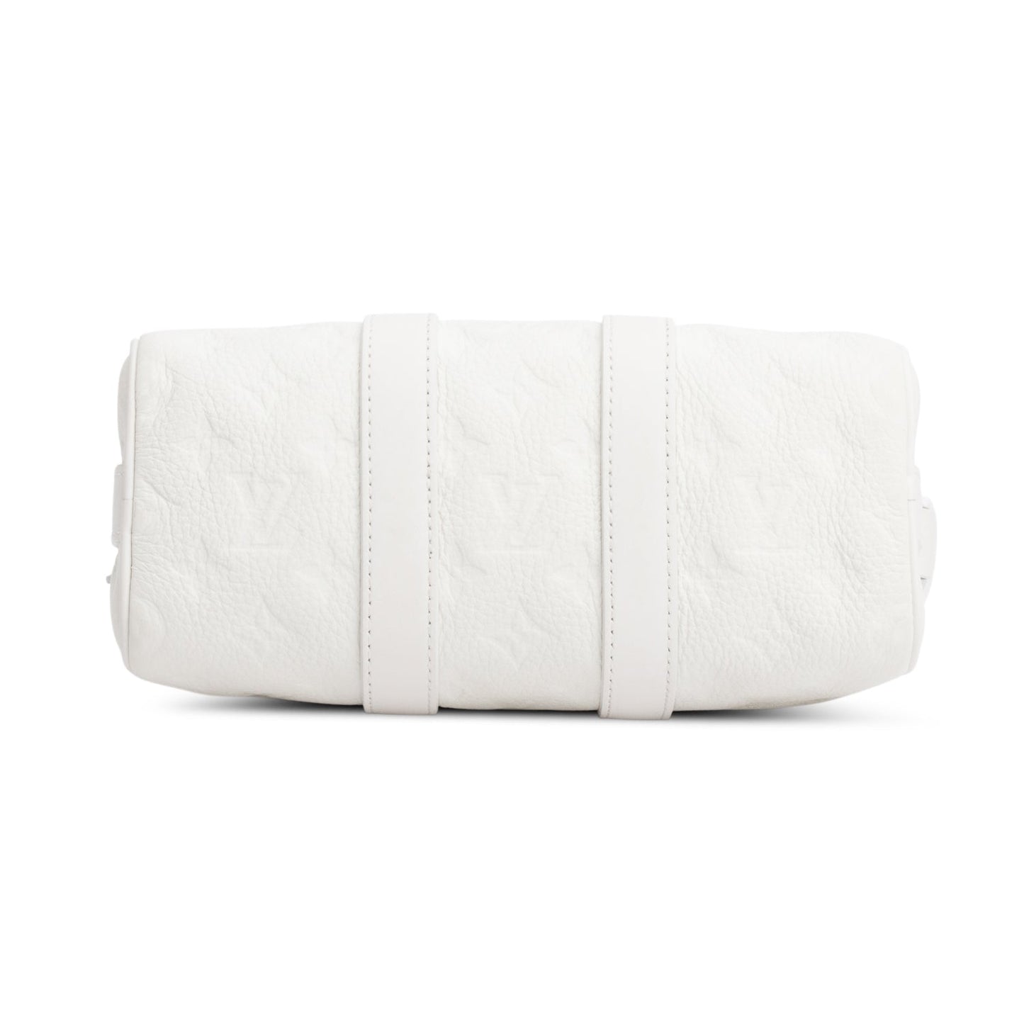 Louis Vuitton 2024 White Monogram Taurillion Leather Keepall Bandouliere 25