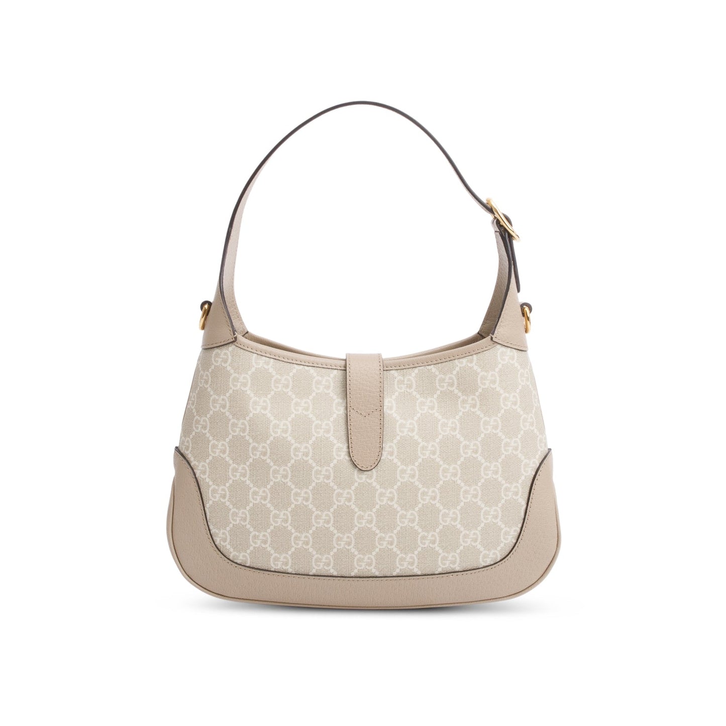 Gucci Neutral GG Supreme Monogram Canvas & Calfskin Leather Small Jackie 1961 Hobo