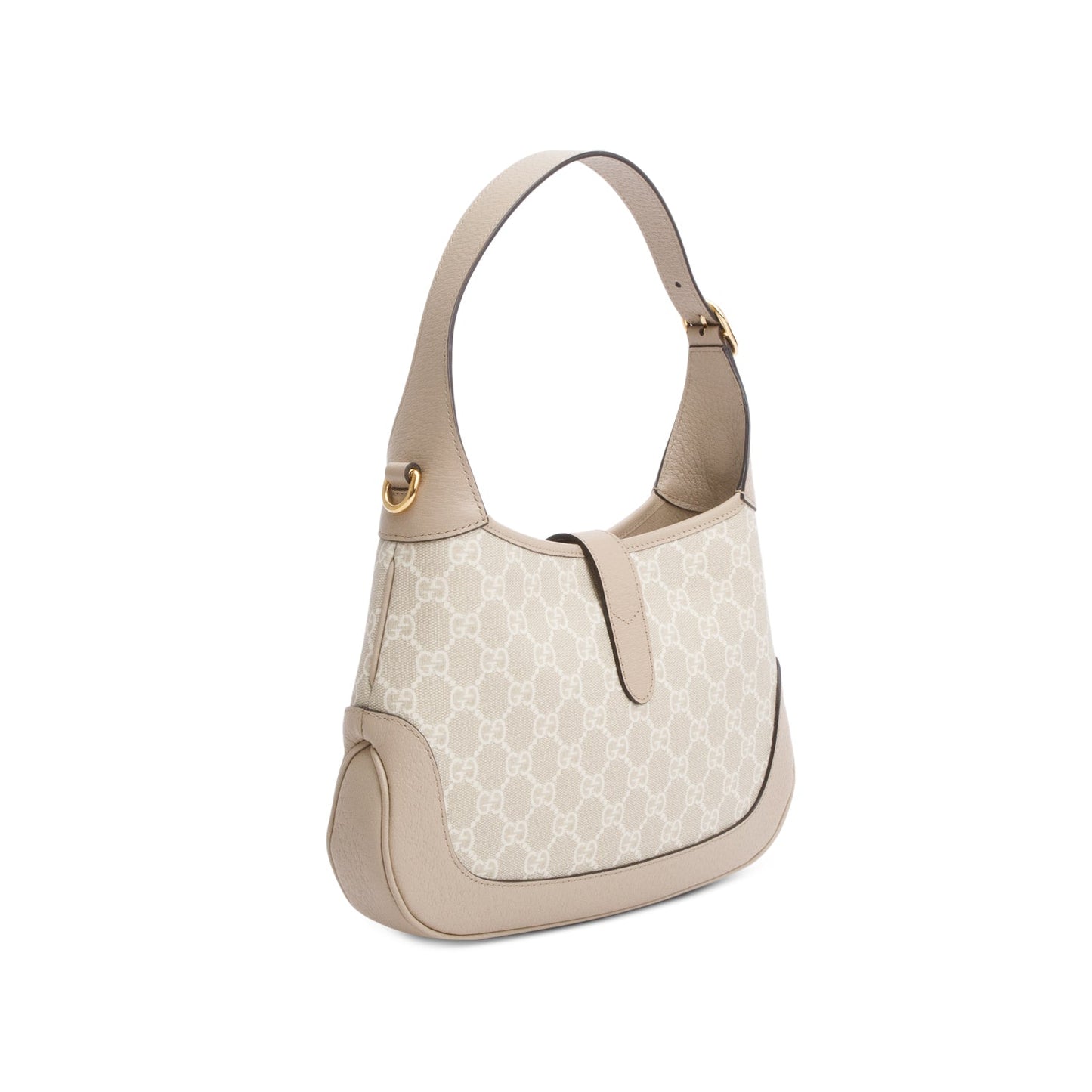 Gucci Neutral GG Supreme Monogram Canvas & Calfskin Leather Small Jackie 1961 Hobo