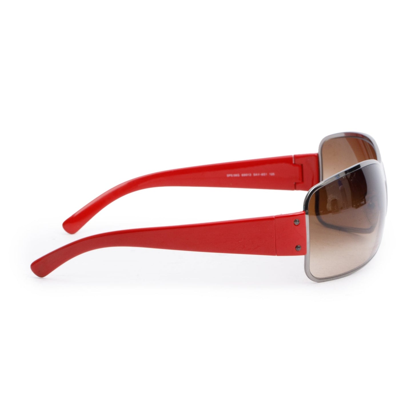 Prada SP 56G Red Acetate Linea Rosa Shield Sunglasses