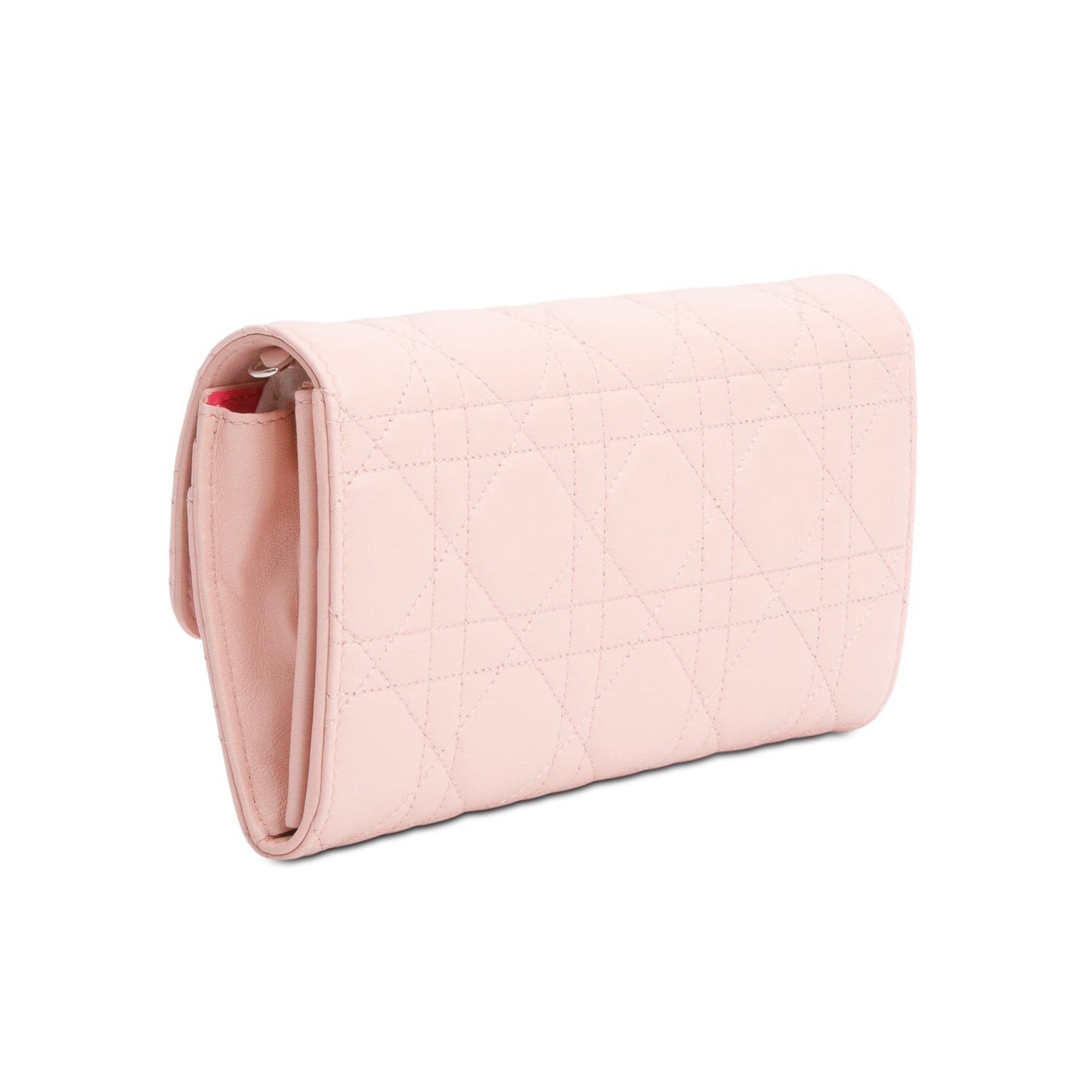 Christian Dior Pink Cannage Leather Miss Dior Promenade Chain Wallet