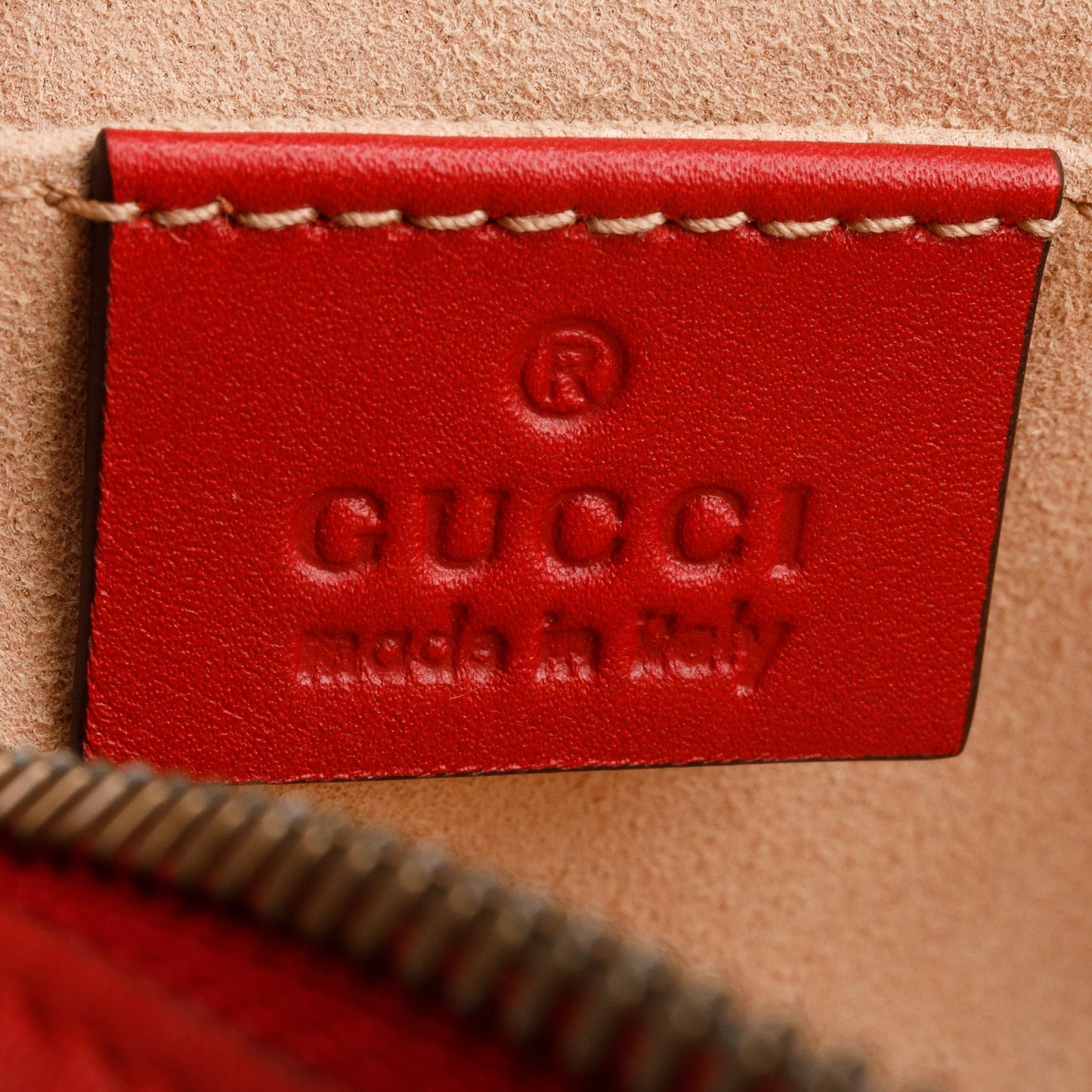 Gucci Red GG Marmont Matelasse Leather Belt Bag, Size 85
