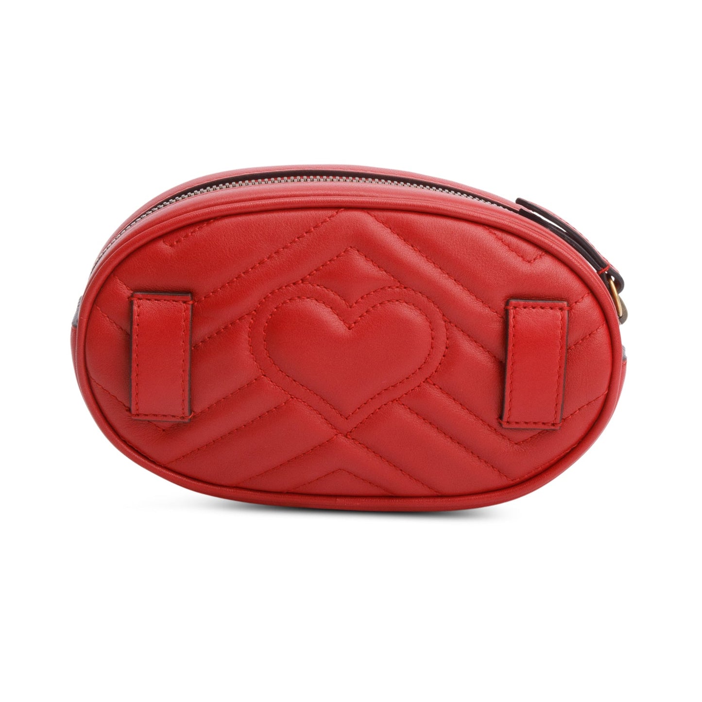 Gucci Red GG Marmont Matelasse Leather Belt Bag, Size 85