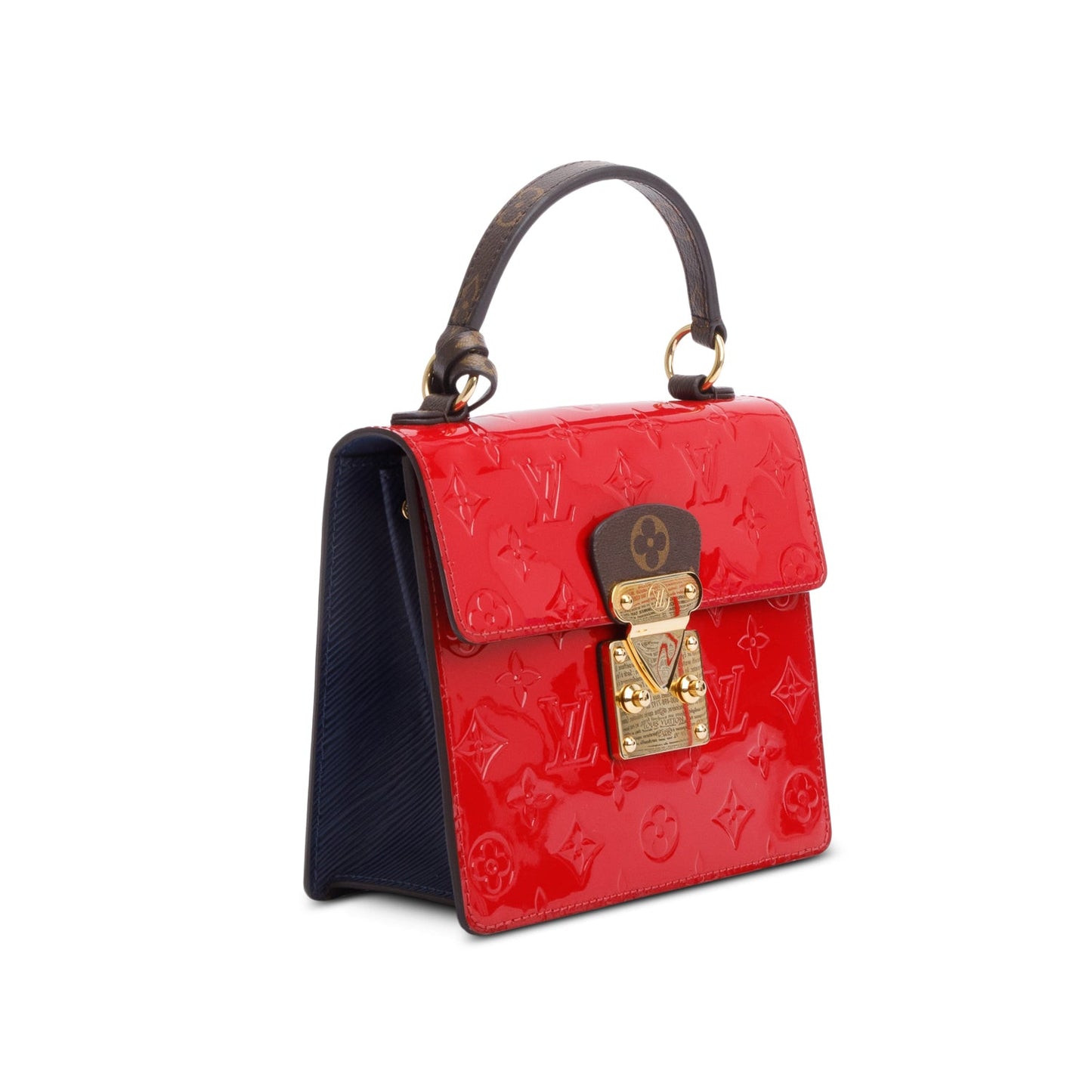 Louis Vuitton Red Vernis Leather Monogram Trim Street Spring Handle Bag