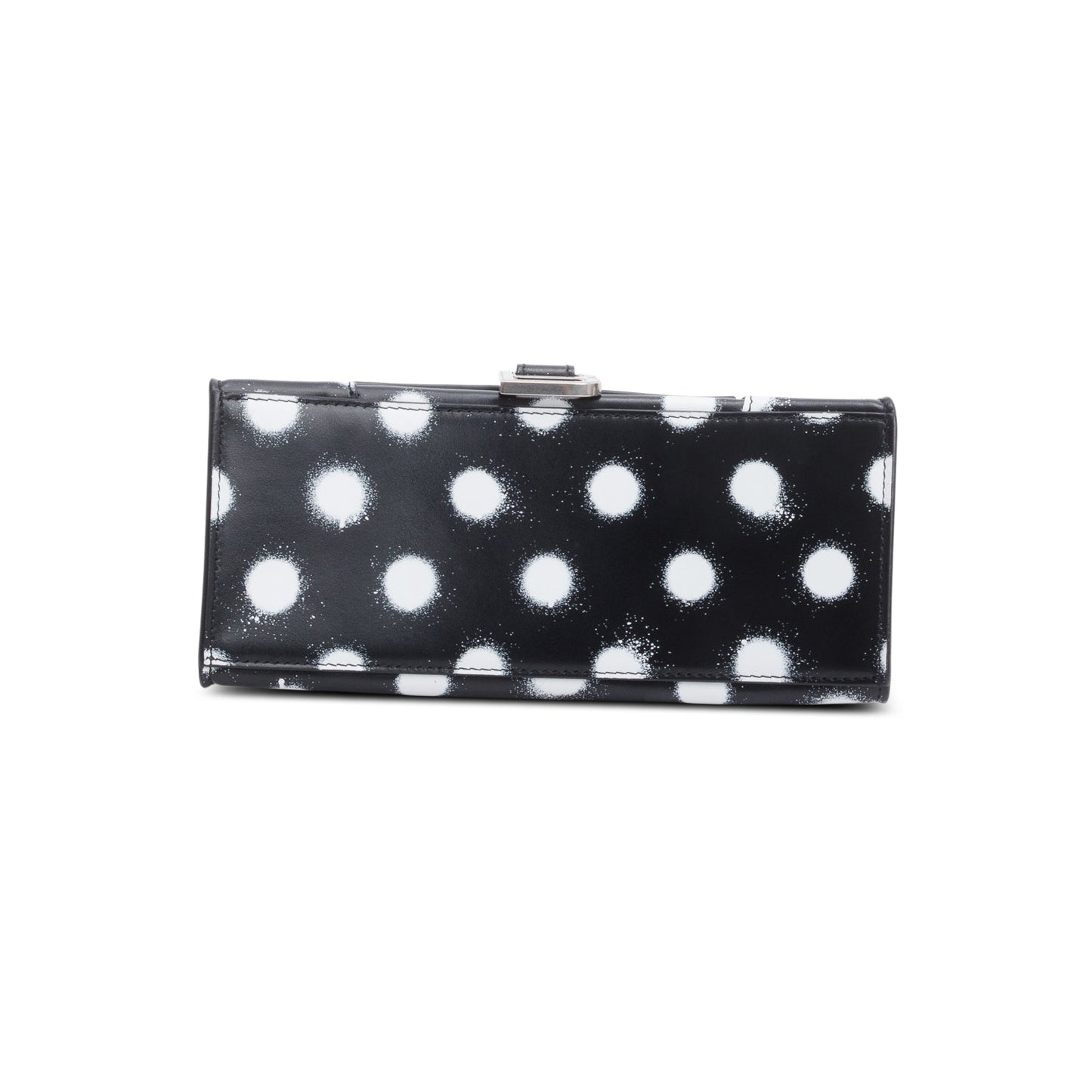 Balenciaga Black Smooth Leather Spray Polka Dot Small Hourglass Top Handle Bag