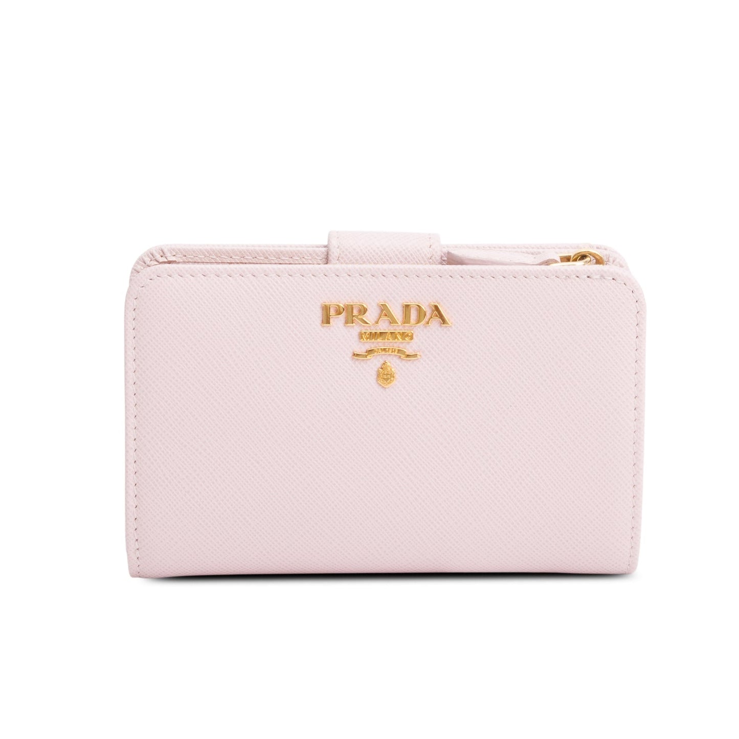 Prada Pink Saffiano Metal Compact Wallet