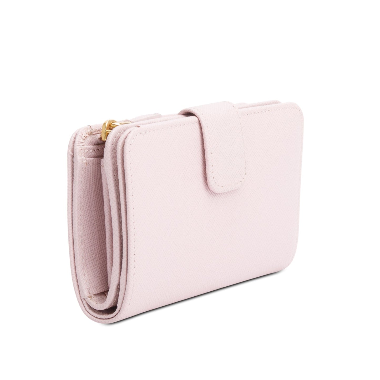 Prada Pink Saffiano Metal Compact Wallet