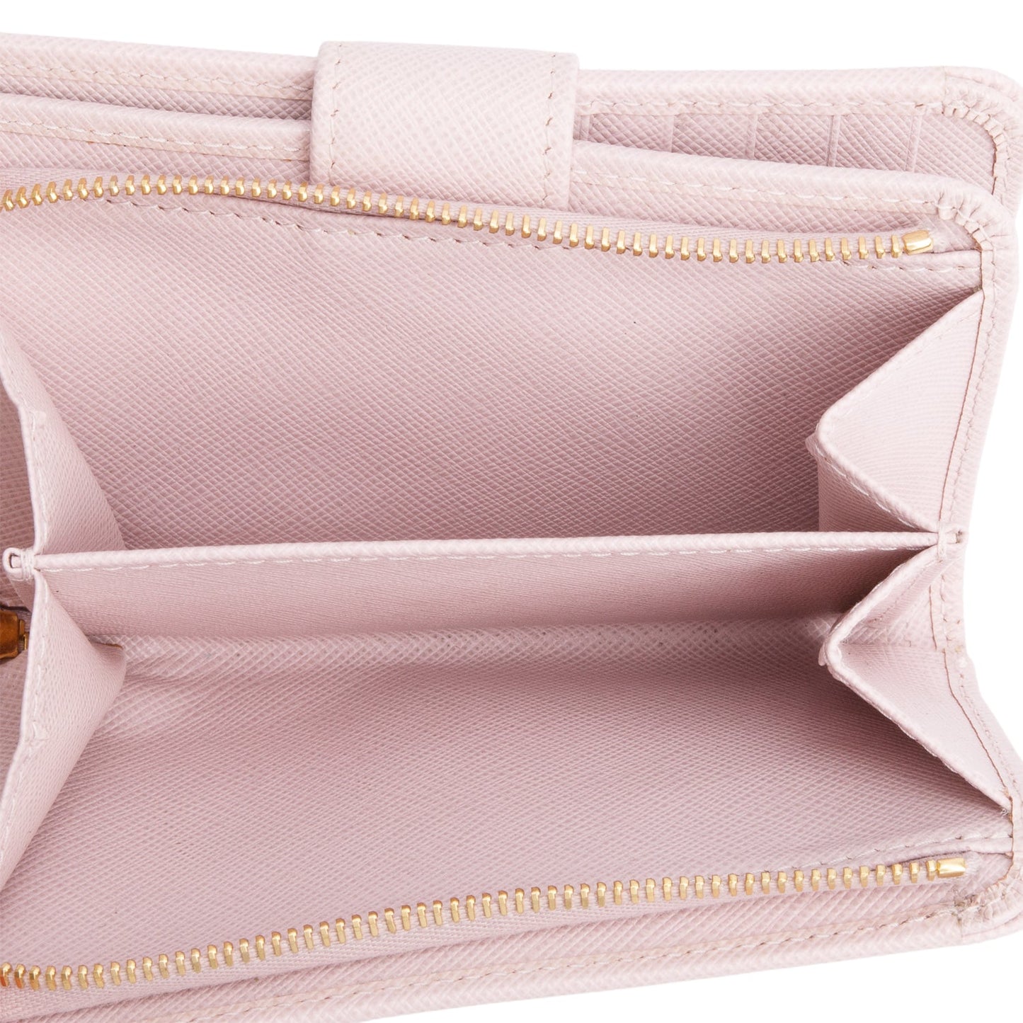 Prada Pink Saffiano Metal Compact Wallet