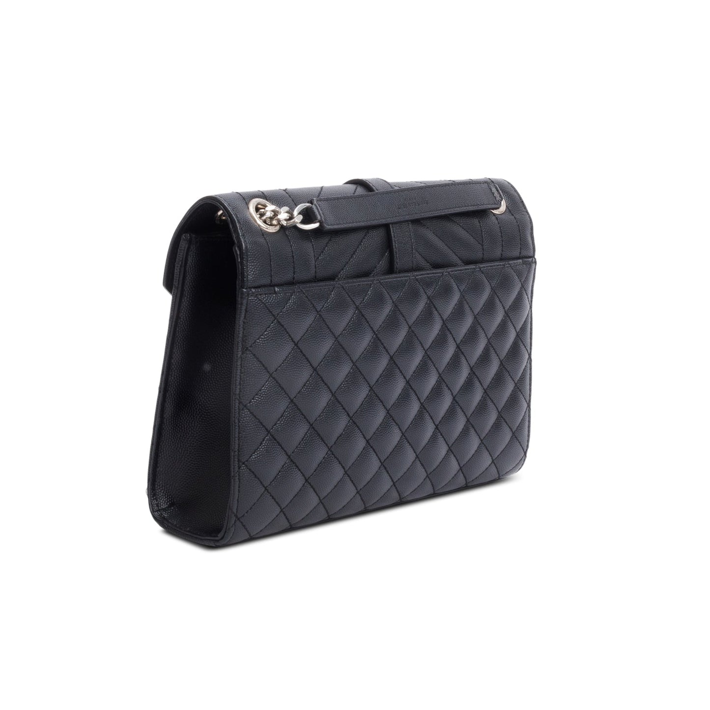 Saint Laurent Black Grained De Poudre Medium Envelope Shoulder Bag