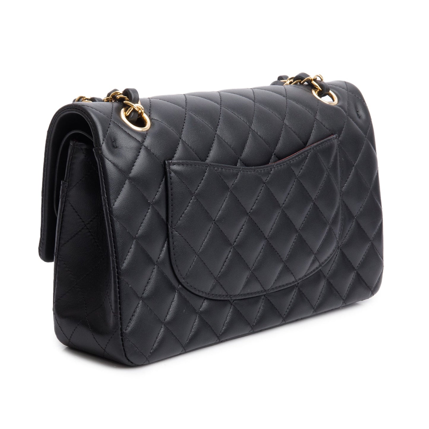 Chanel 2025 Black Quilted Lambskin Leather Classic Medium Double Flap Bag