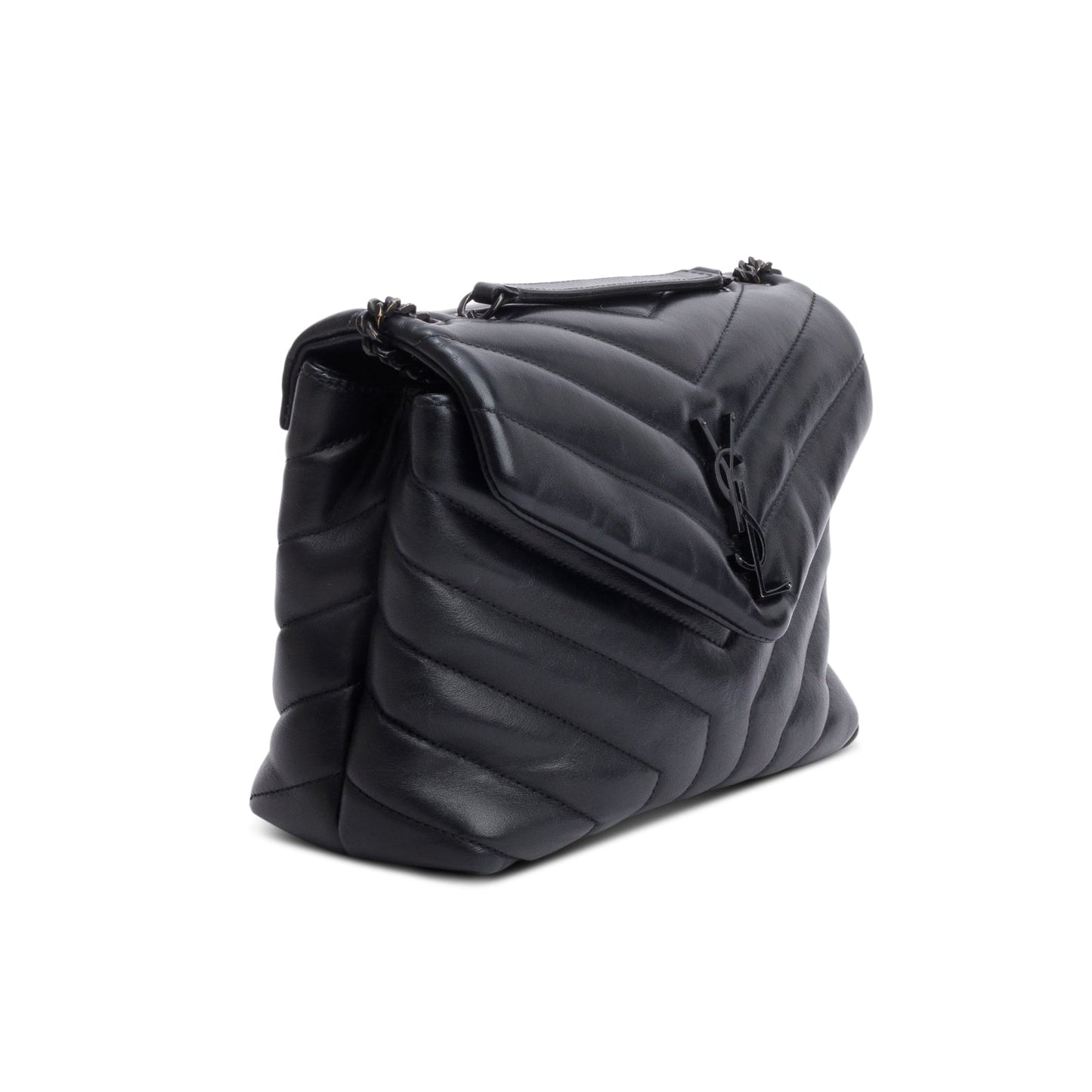 Saint Laurent So Black Quilted Leather Small Loulou Shoulder Bag