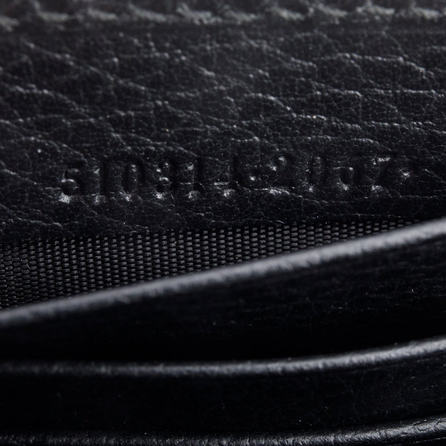 Gucci Black Dollar Calfskin Leather Interlocking GG Wallet on Chain
