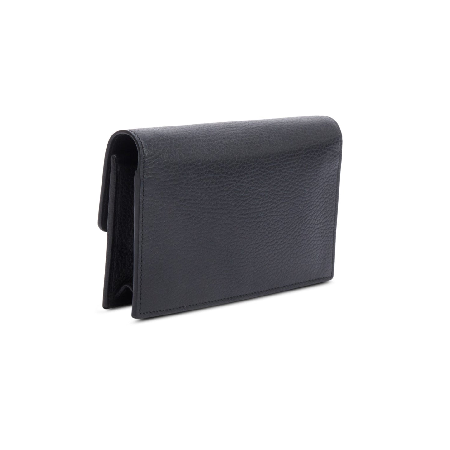 Gucci Black Dollar Calfskin Leather Interlocking GG Wallet on Chain