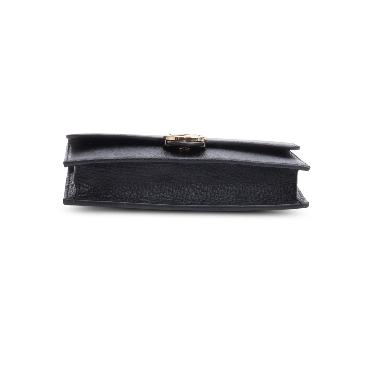 Gucci Black Dollar Calfskin Leather Interlocking GG Wallet on Chain