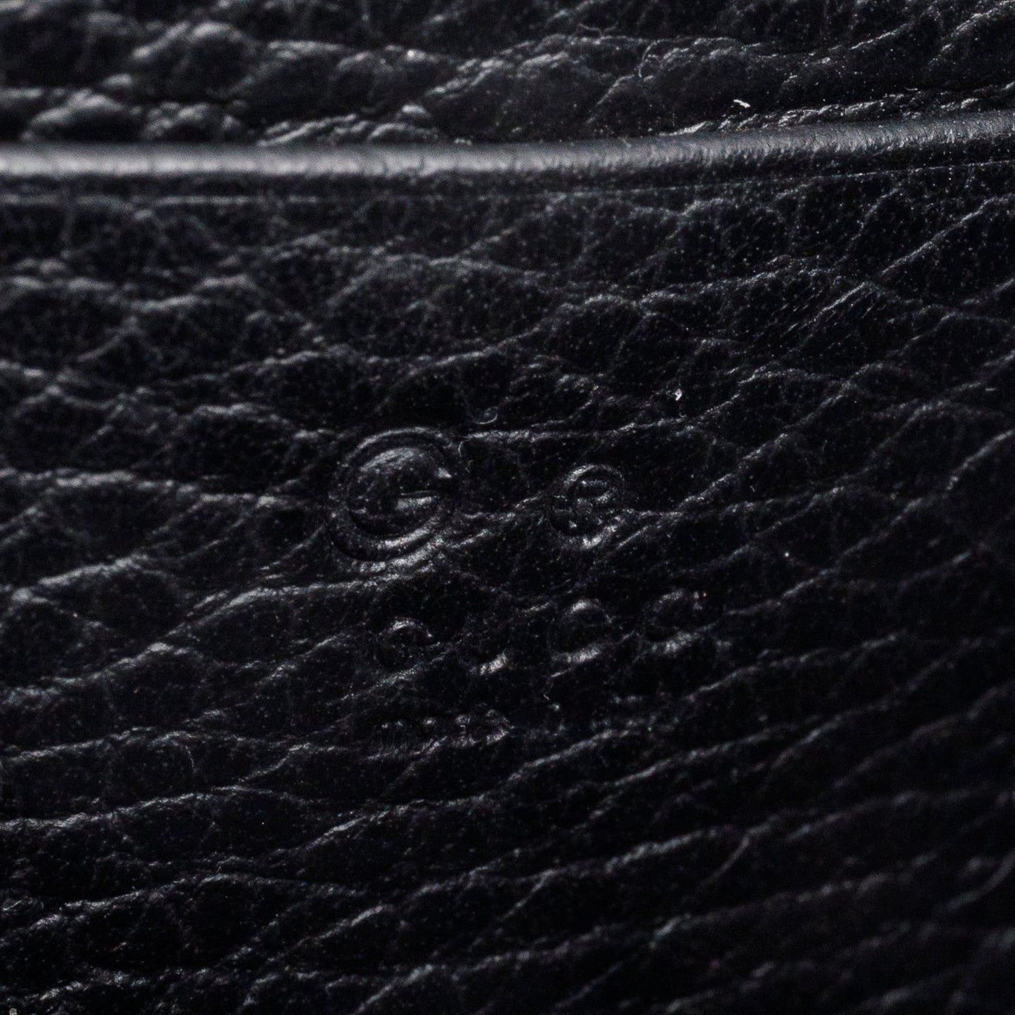 Gucci Black Dollar Calfskin Leather Interlocking GG Wallet on Chain