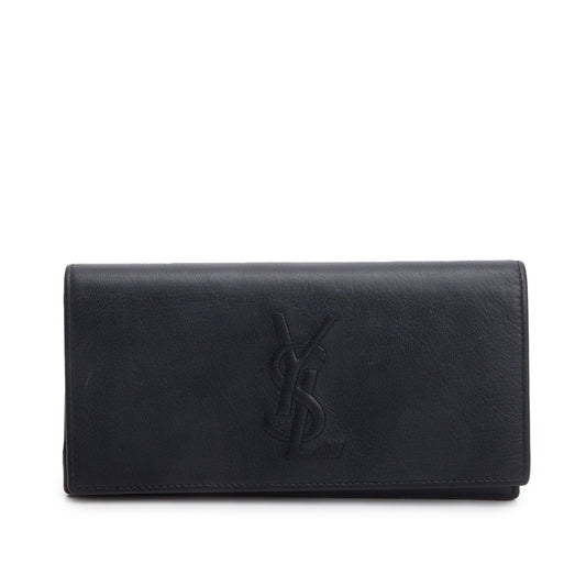 Saint Laurent Black Leather Continental Flap Wallet