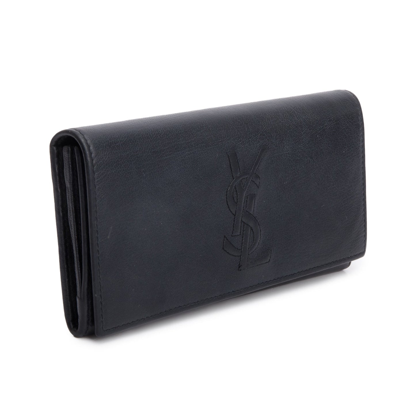 Saint Laurent Black Leather Continental Flap Wallet
