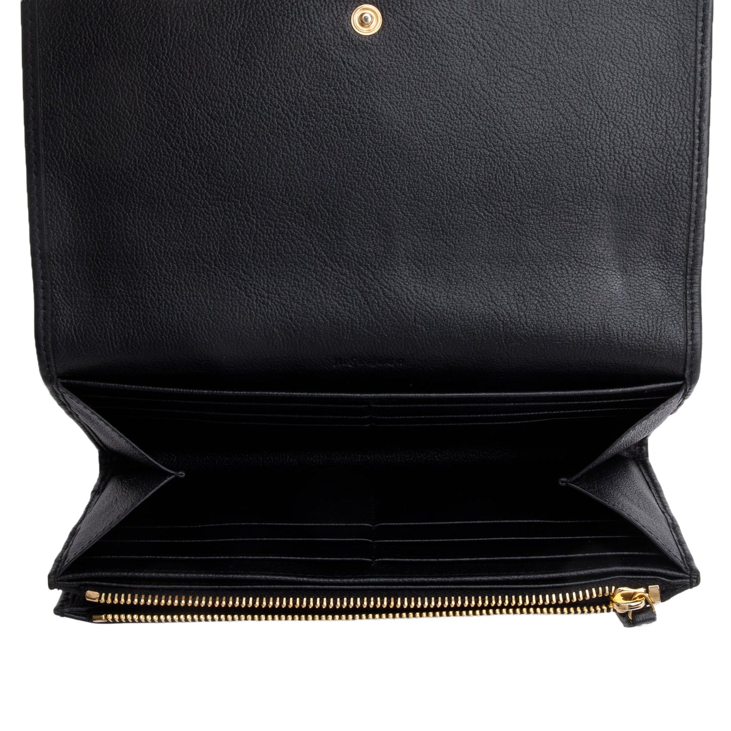 Saint Laurent Black Leather Continental Flap Wallet
