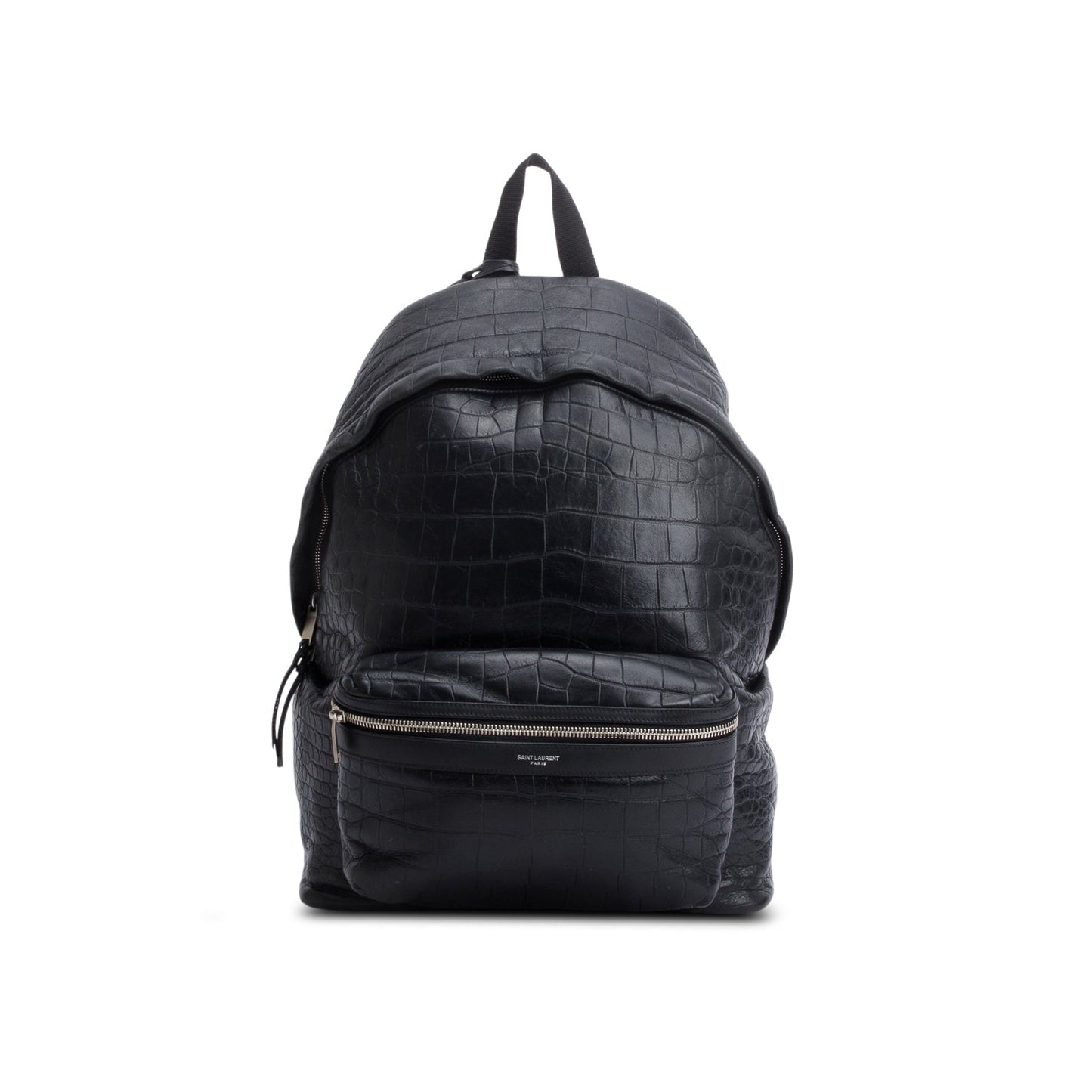 Saint Laurent 2020 Black Crocodile-Embossed Calfskin Leather City Backpack