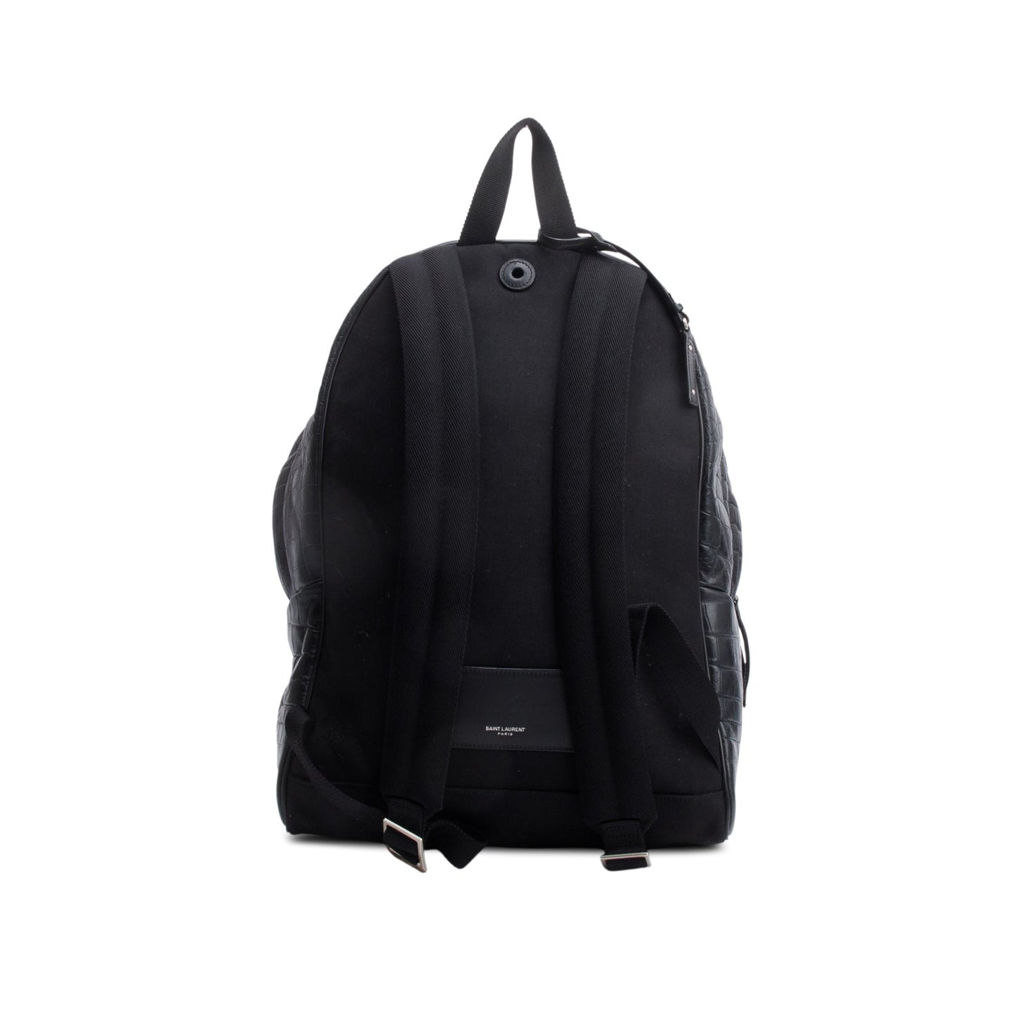 Saint Laurent 2020 Black Crocodile-Embossed Calfskin Leather City Backpack