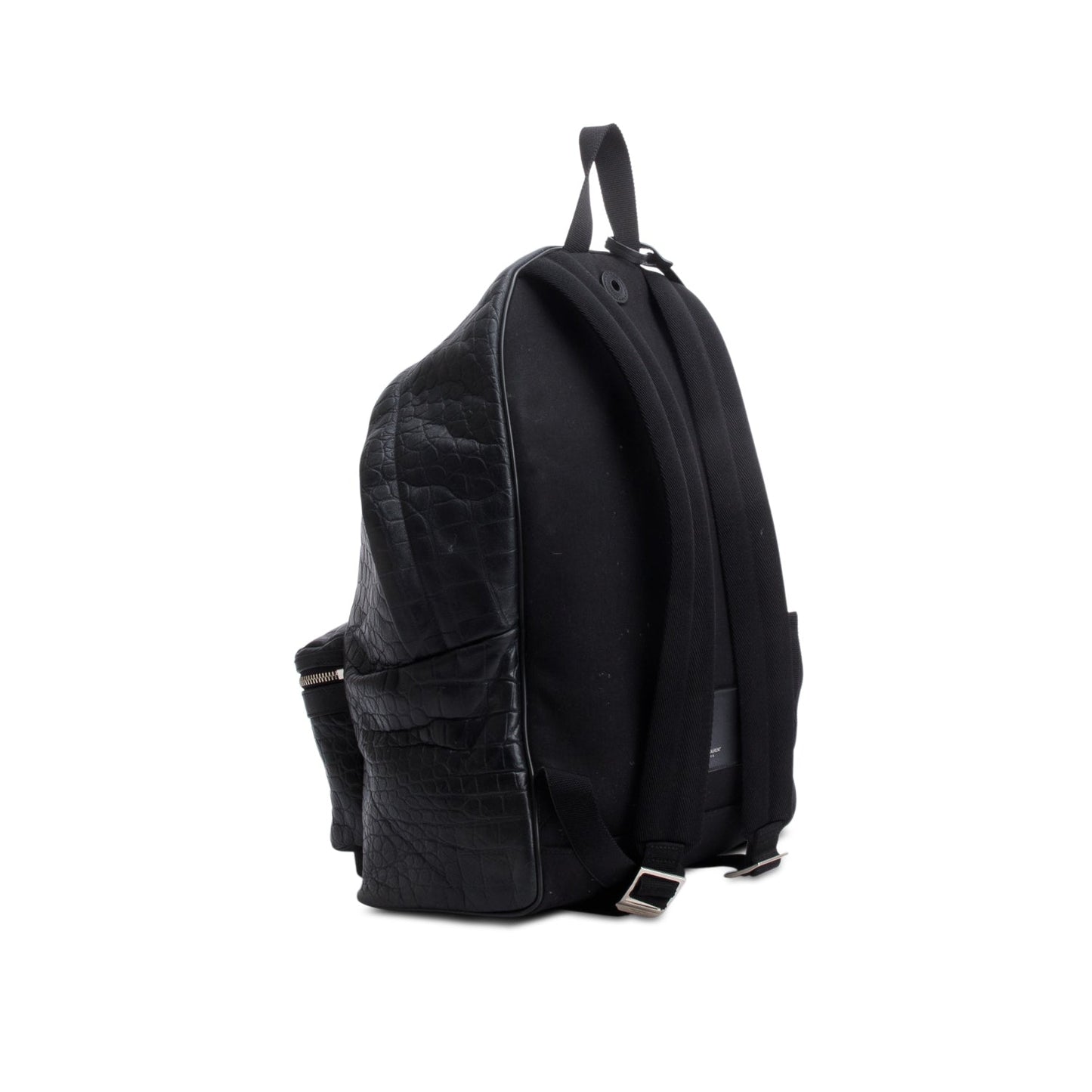 Saint Laurent 2020 Black Crocodile-Embossed Calfskin Leather City Backpack