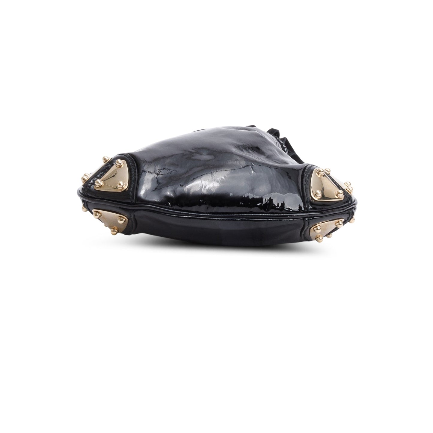 Gucci Black Patent Leather Mini Indy Babouska Handle Crossbody Bag