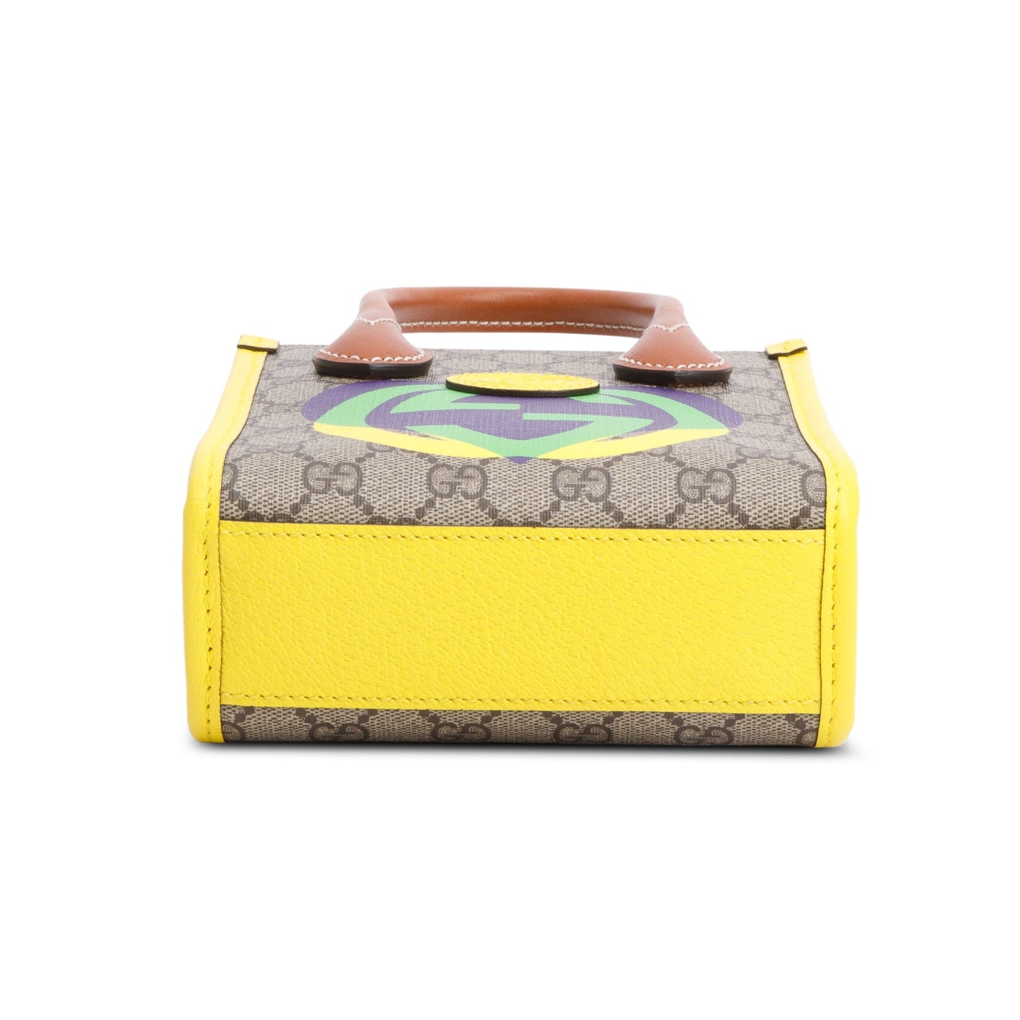 Gucci GG Supreme Yellow Leather Trim Heart Interlocking G Mini Tote