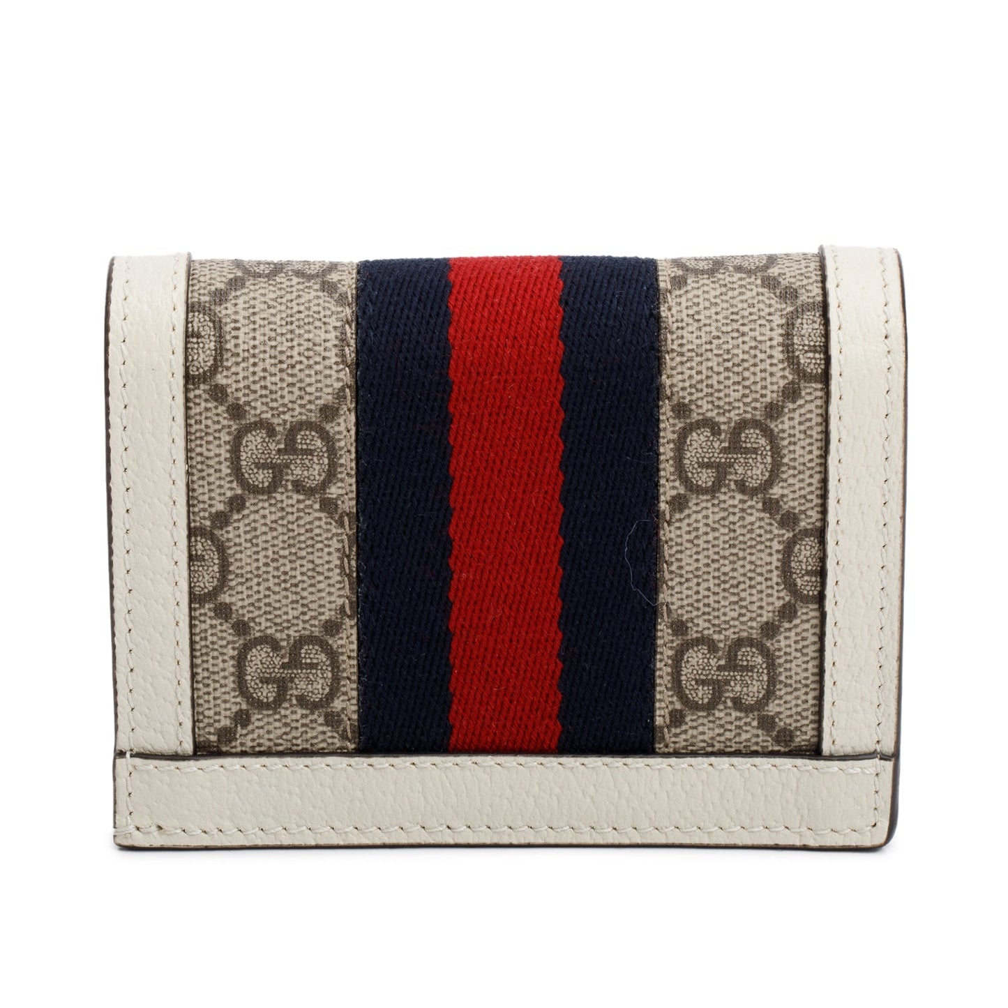 Gucci White Ophidia GG Supreme Canvas Card Case Wallet