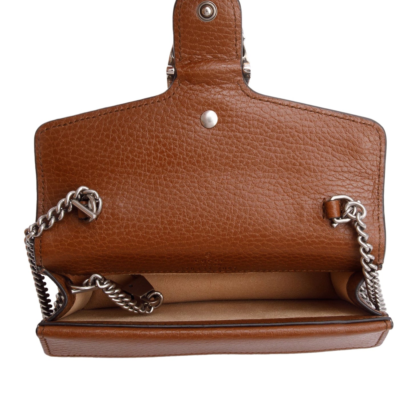 Gucci Brown Leather  Blue GG Denim Dionysus Super Mini Bag