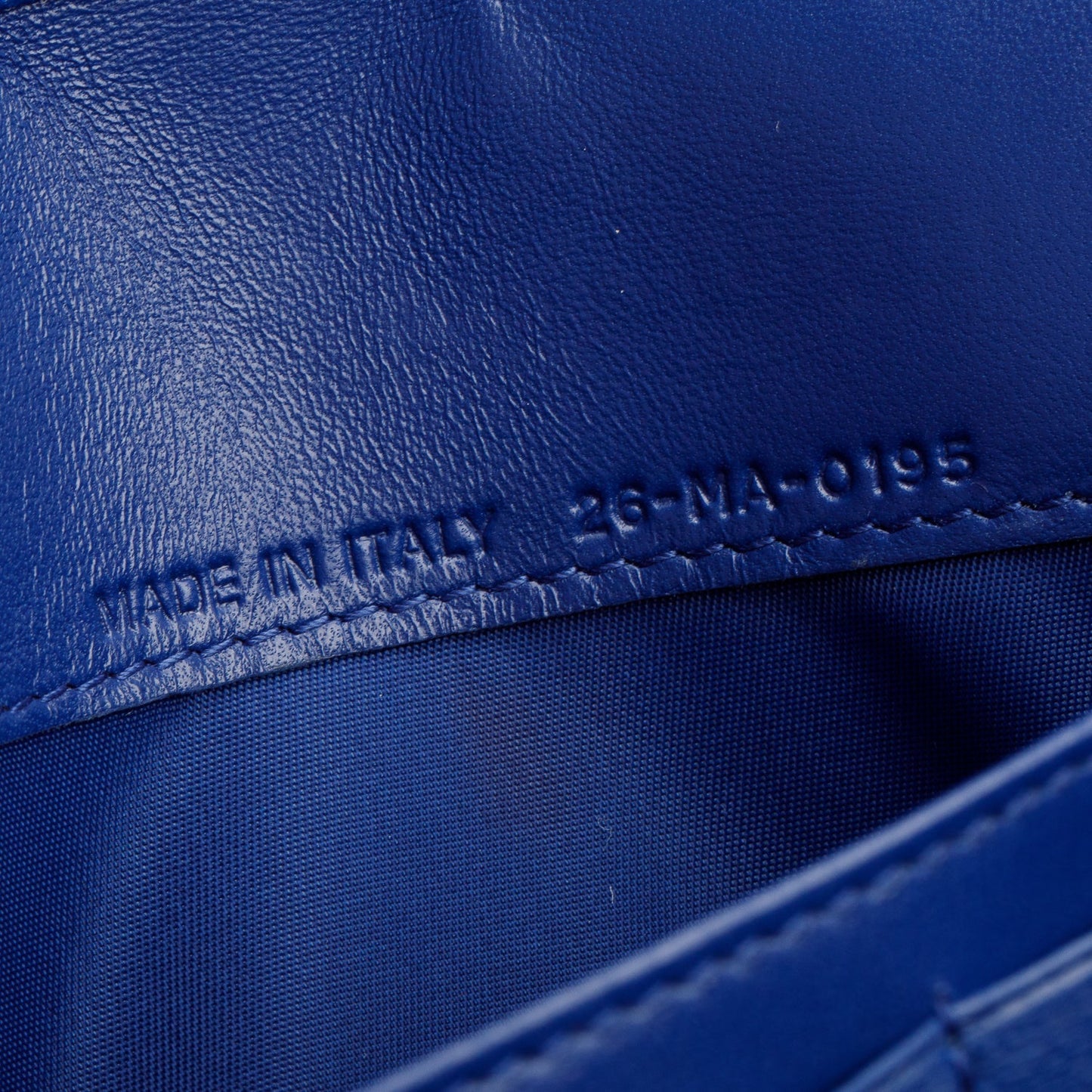 Christian Dior Blue Grained Calfskin Leather Diorama Croisiere Wallet on Chain
