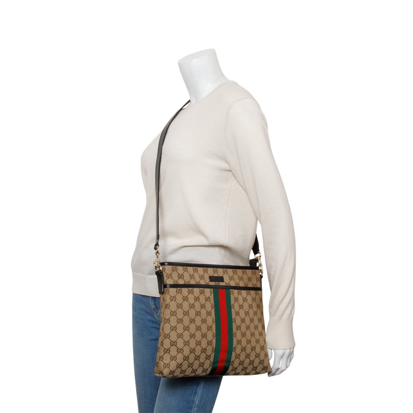 Gucci GG Canvas Web Messenger Bag