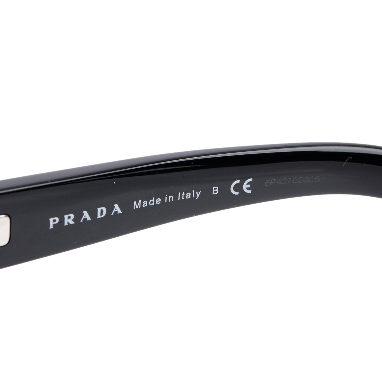 Prada SPR 10Y Black Acetate Square Sunglasses
