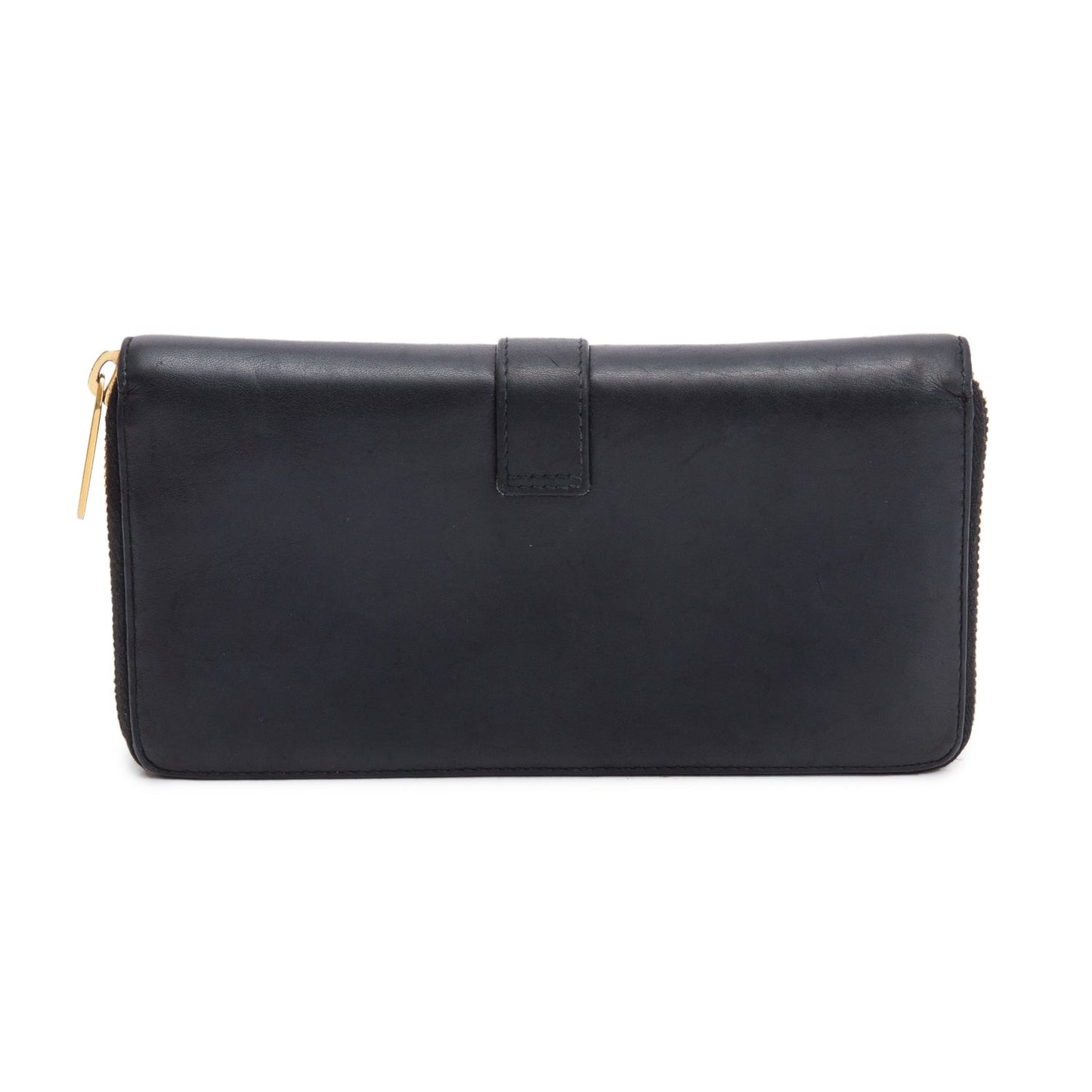 Saint Laurent Black Calfskin Y Ligne Zip Around Wallet