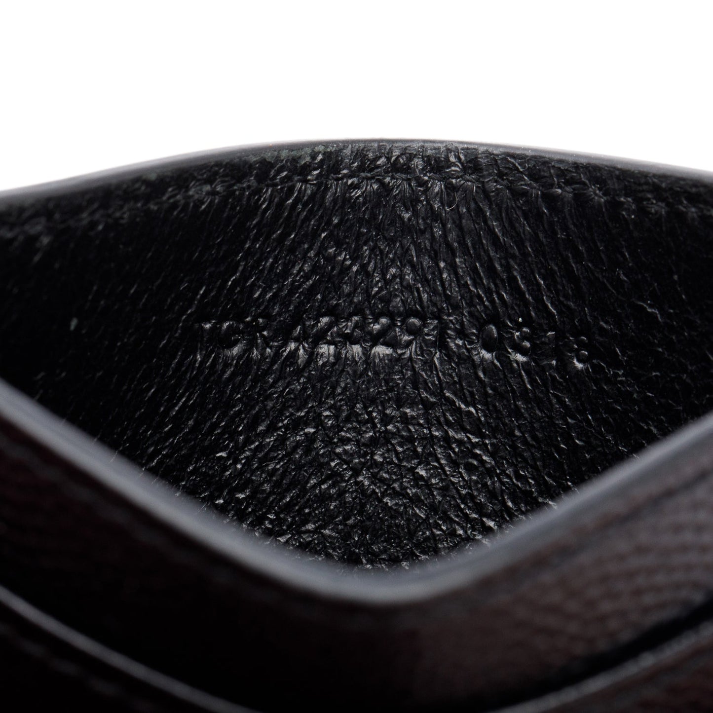 Saint Laurent Black Grain de Poudre Matelasse Chevron Leather Card Holder