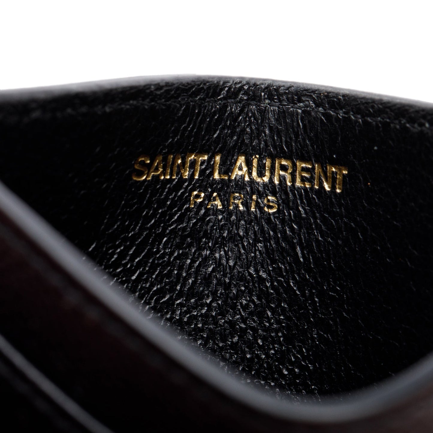 Saint Laurent Black Grain de Poudre Matelasse Chevron Leather Card Holder