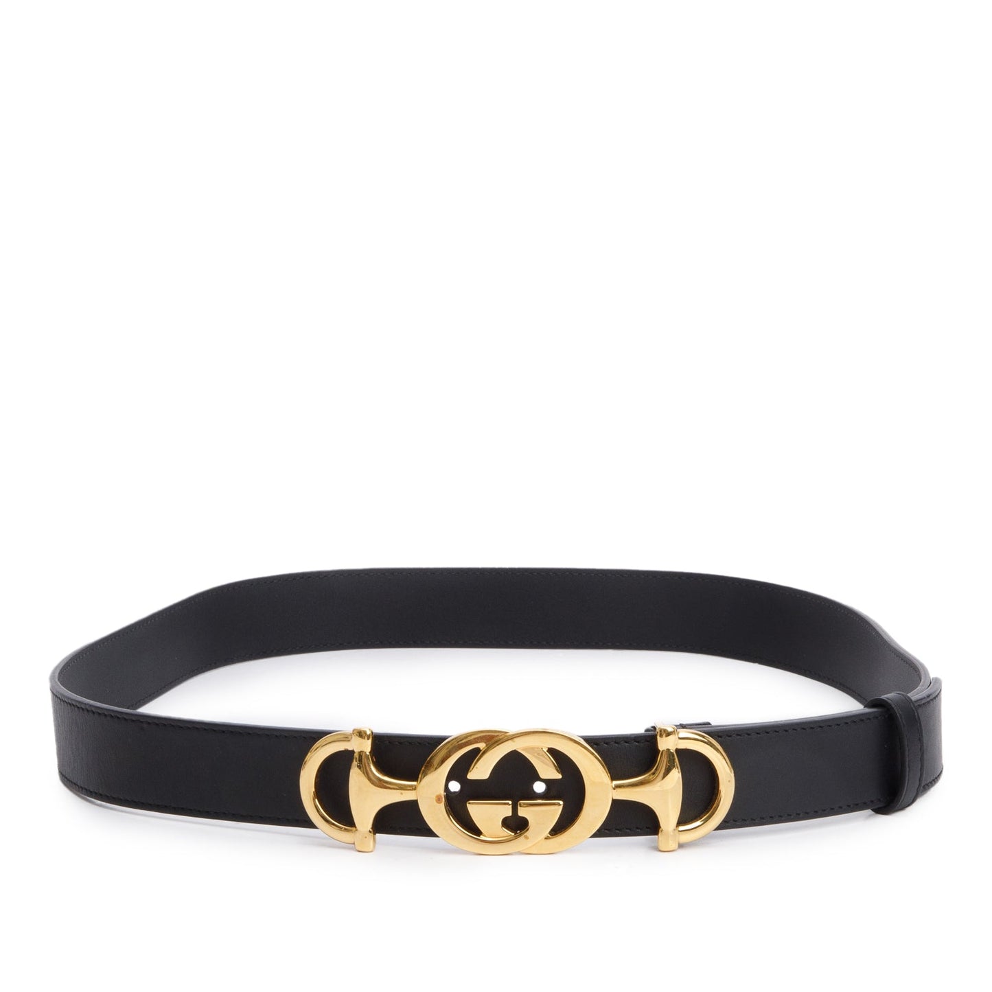 Gucci Black Calfskin Leather Trapuntata Zumi 30 MM Belt, 90 36