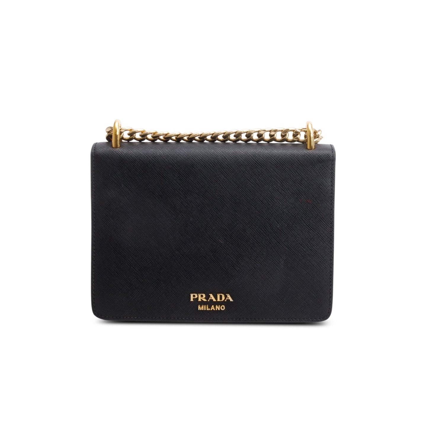 Prada Black Saffiano Soft Calf Leather Arcade Shoulder Bag