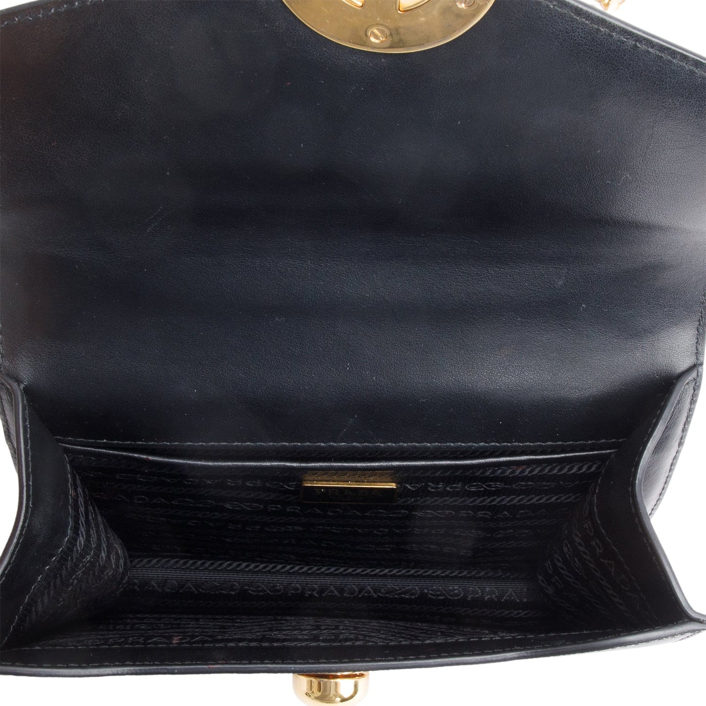 Prada Black Saffiano Soft Calf Leather Arcade Shoulder Bag