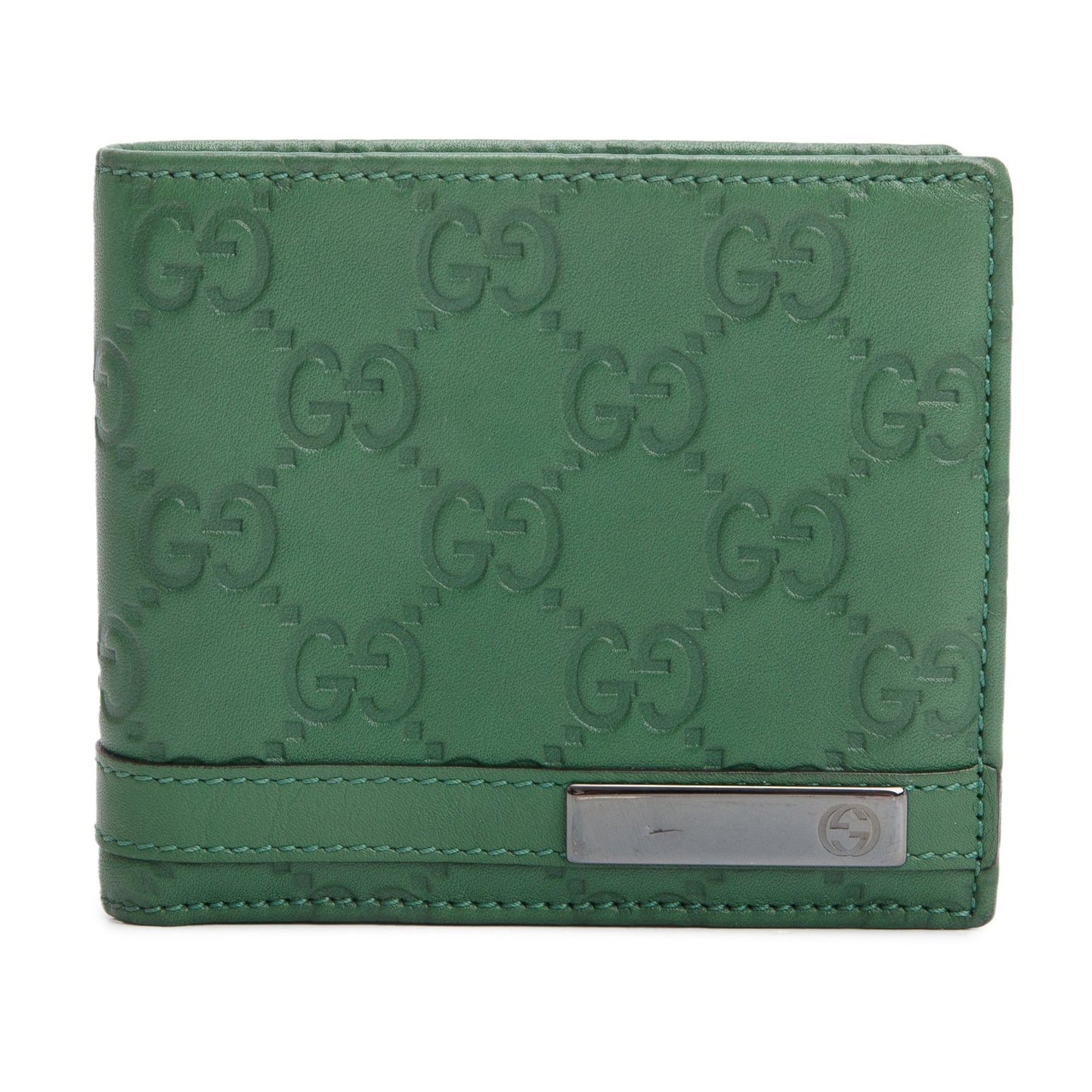 Gucci Green GG Signature Leather Bifold Wallet