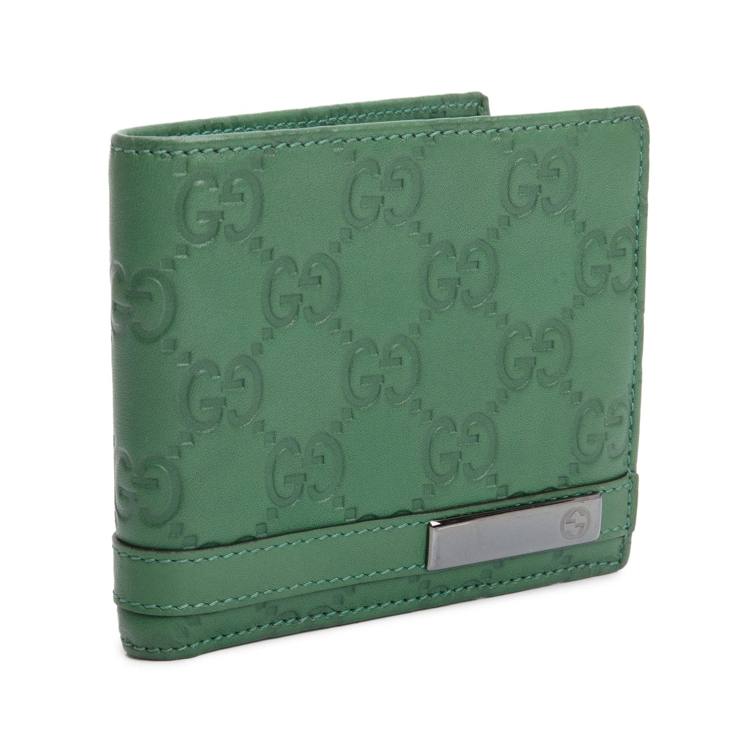 Gucci Green GG Signature Leather Bifold Wallet