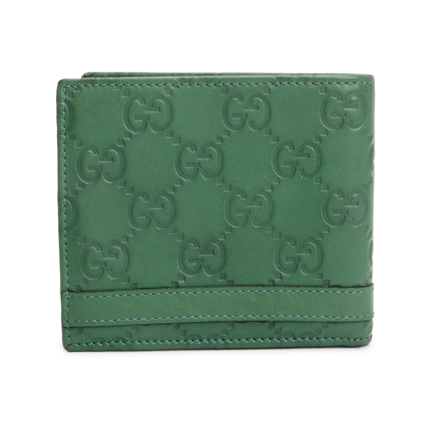Gucci Green GG Signature Leather Bifold Wallet