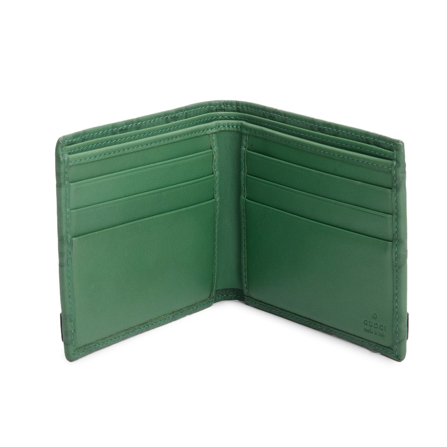 Gucci Green GG Signature Leather Bifold Wallet