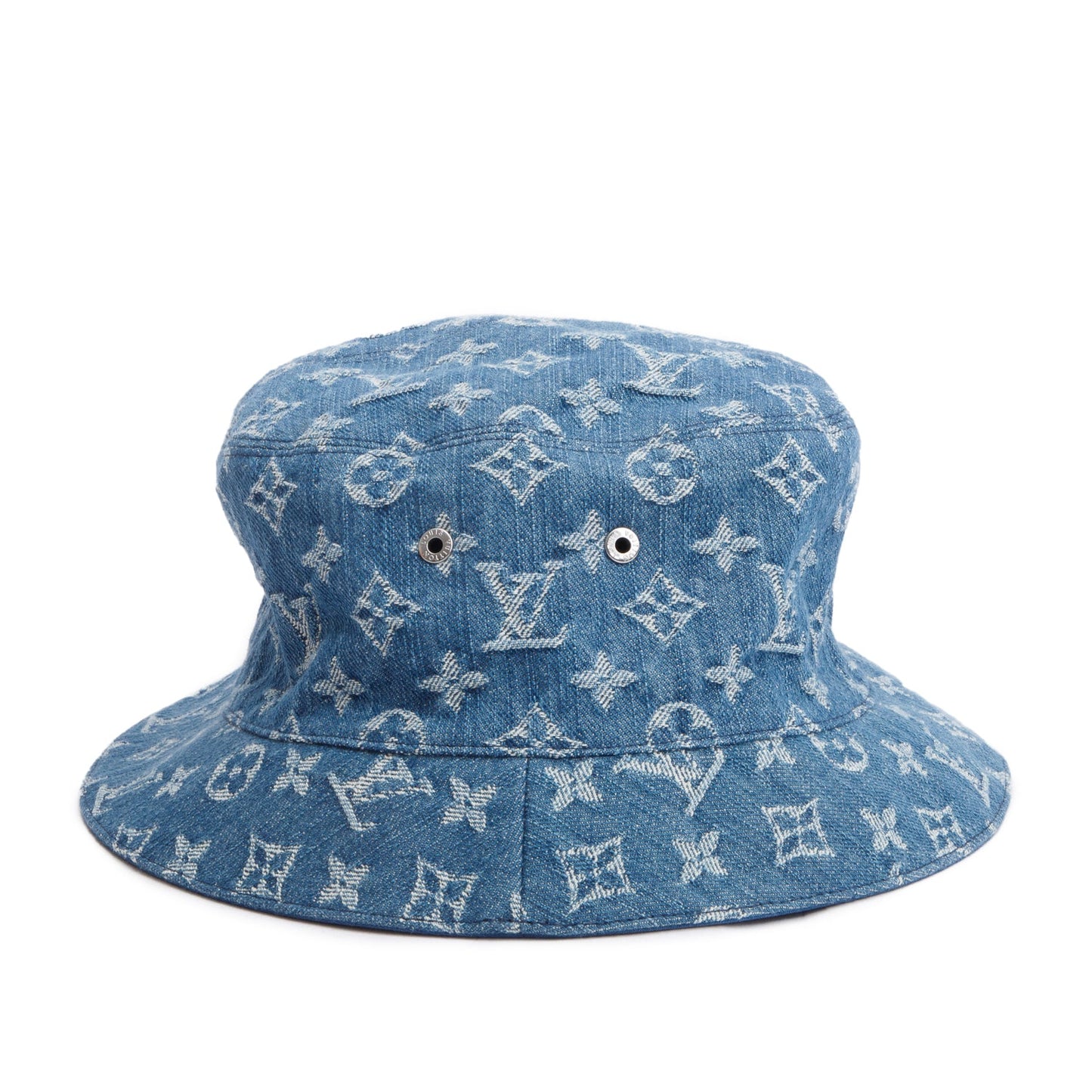 Louis Vuitton 2021 Blue Monogram Denim Essential Bucket Hat, Size 60