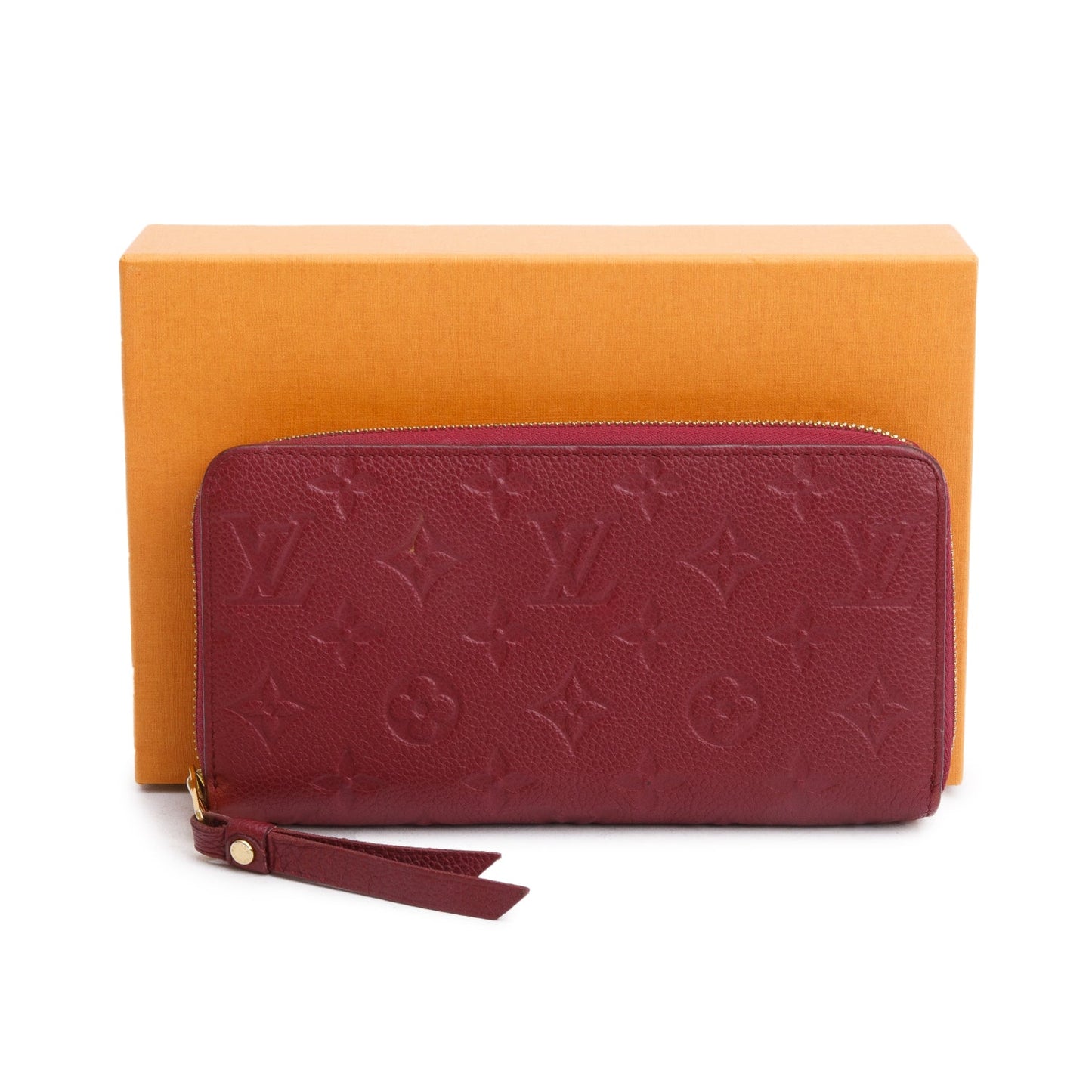 Louis Vuitton Burgundy Monogram Empreinte Leather Zippy Wallet