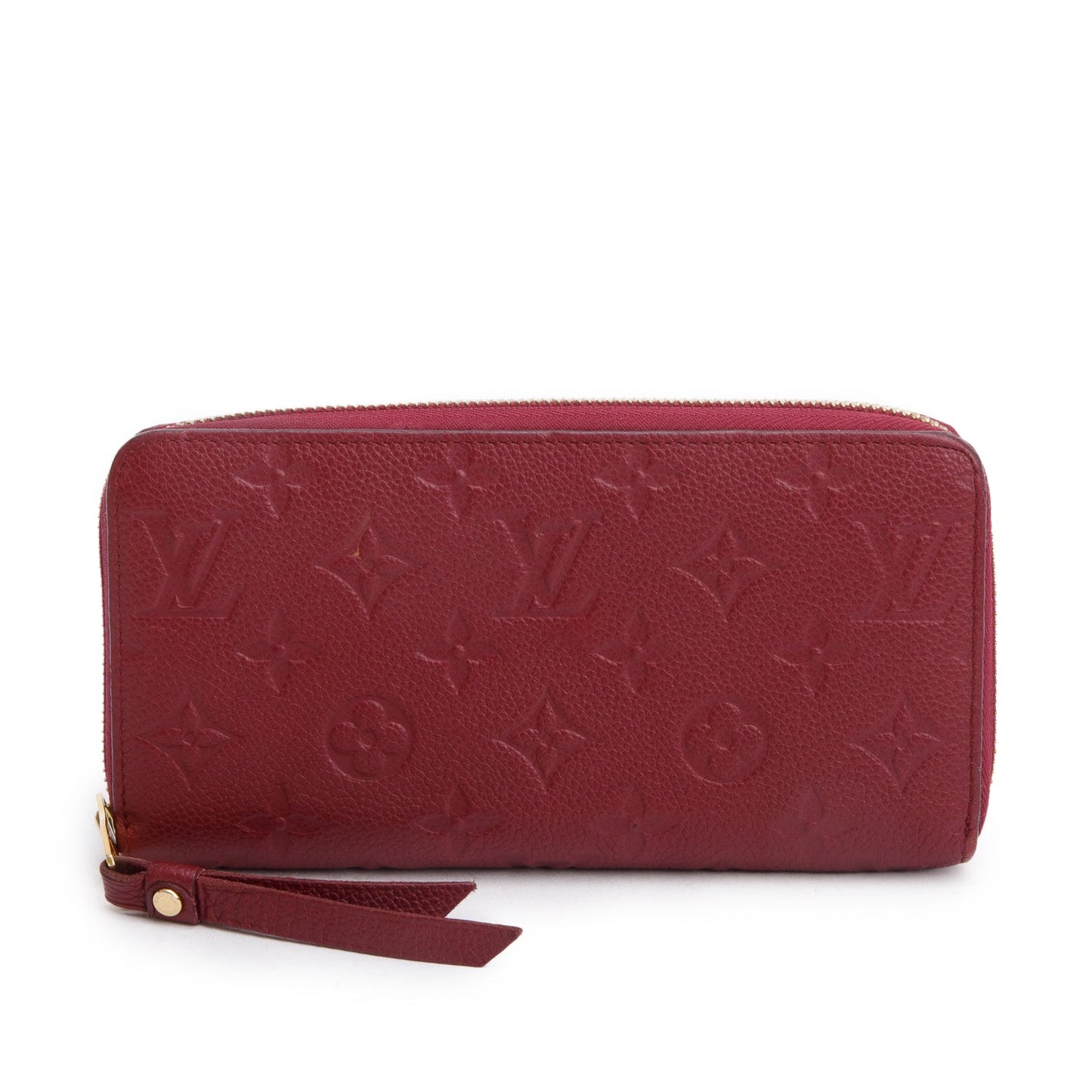 Louis Vuitton Burgundy Monogram Empreinte Leather Zippy Wallet