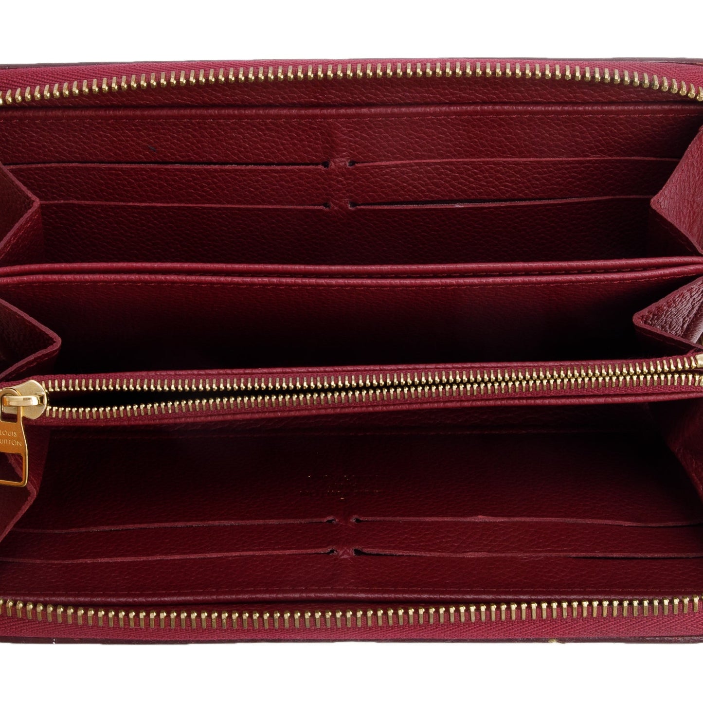 Louis Vuitton Burgundy Monogram Empreinte Leather Zippy Wallet