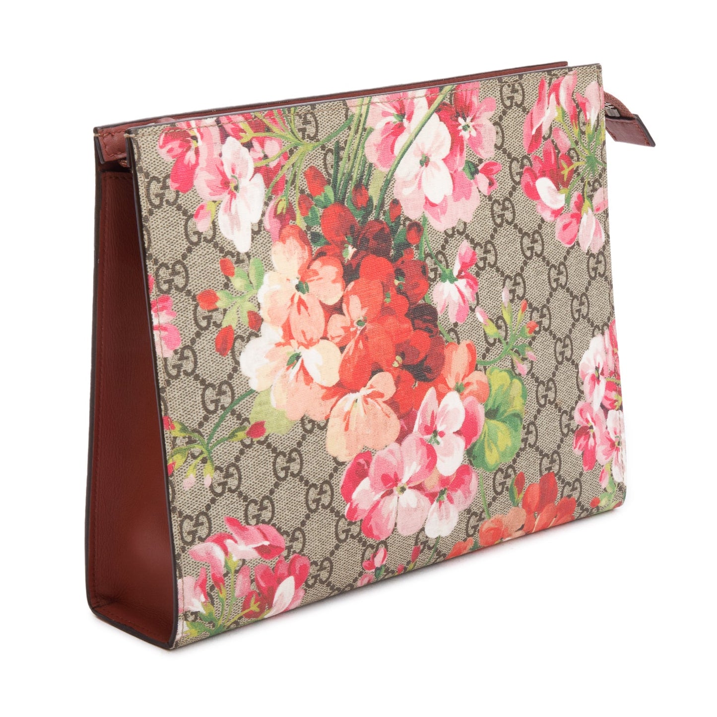 Gucci GG Supreme Blooms Large Cosmetics Zip Pouch