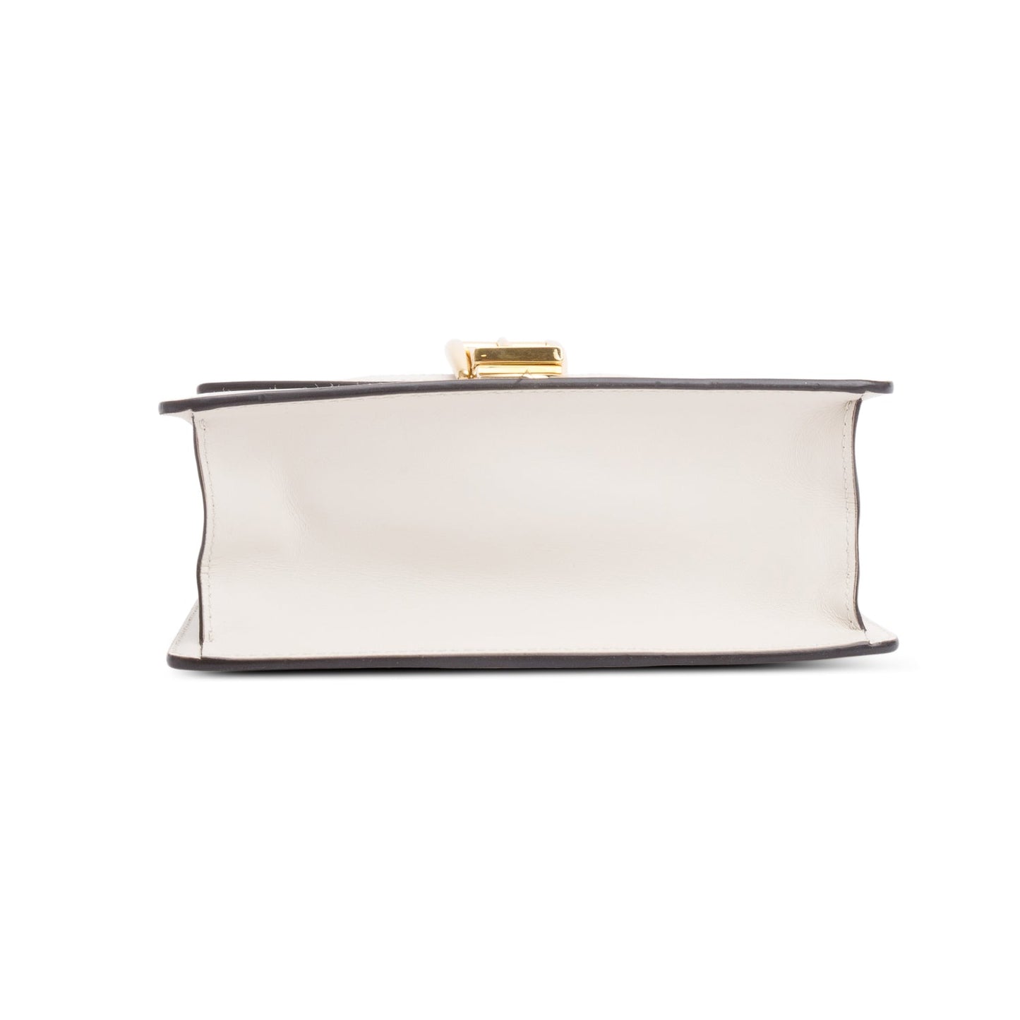 Gucci White Calfskin Leather Mini Sylvie Handle Bag