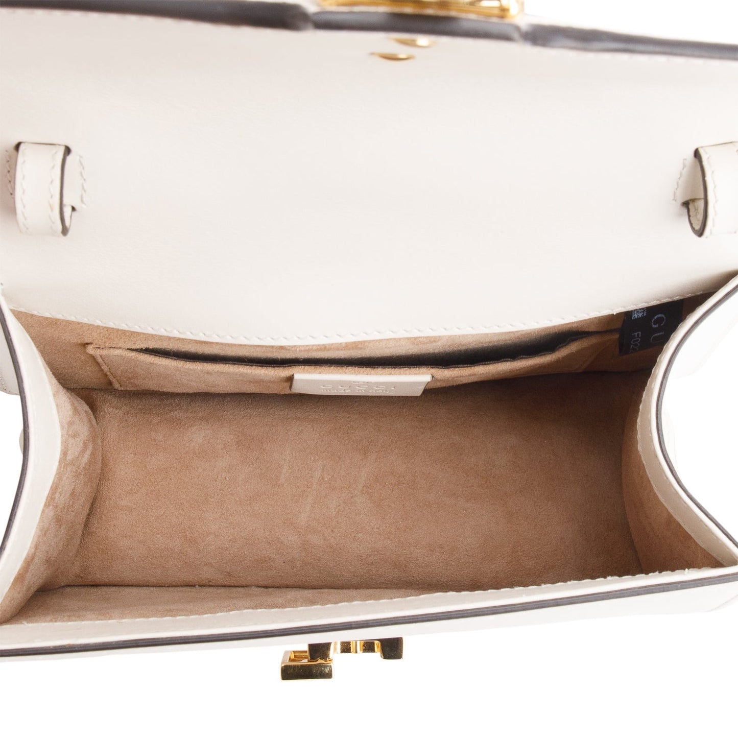 Gucci White Calfskin Leather Mini Sylvie Handle Bag