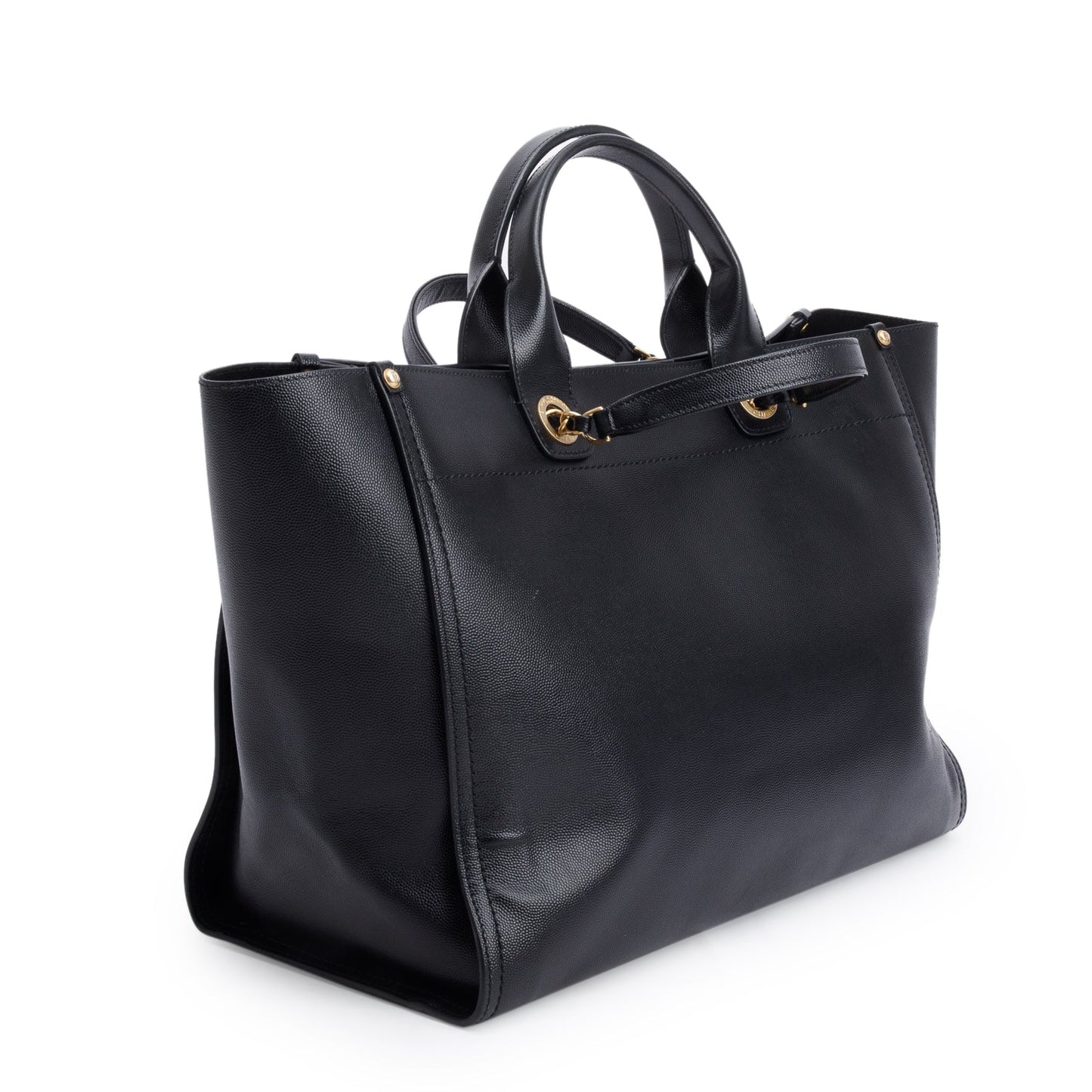 Chanel Black Caviar Leather Medium Studded Deauville Tote